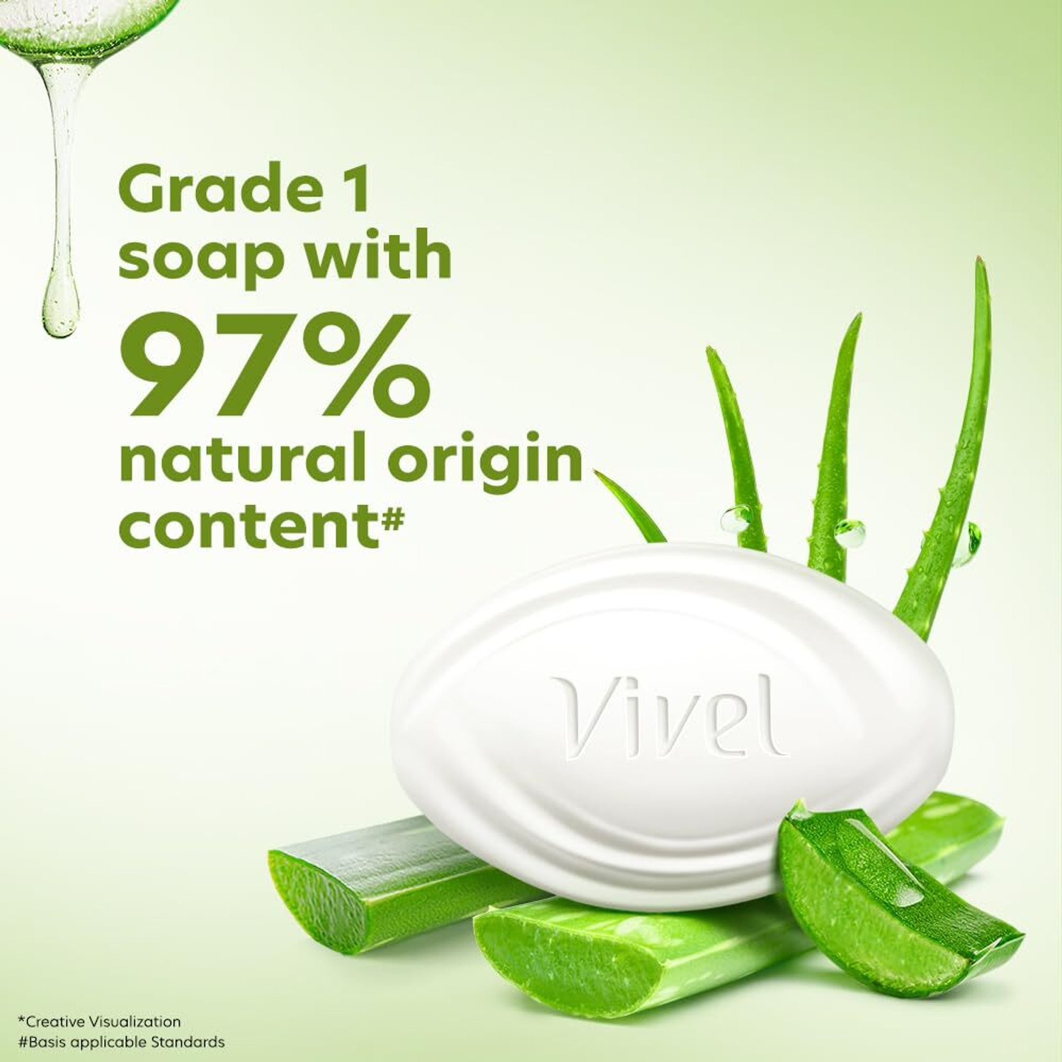 Image of Vivel Aloe Vera Bathing Soap For Soft Skin, for Women & Men (6 x 90 g) (6 x 91.67 g)