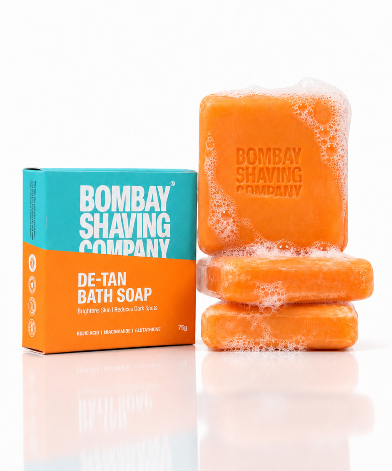 BOMBAY SHAVING COMPANY De-Tan Bath Soap with Kojic Acid, Niacinamide & Glutathione | 100g x3 Pack (3 x 50 g) - Image 1