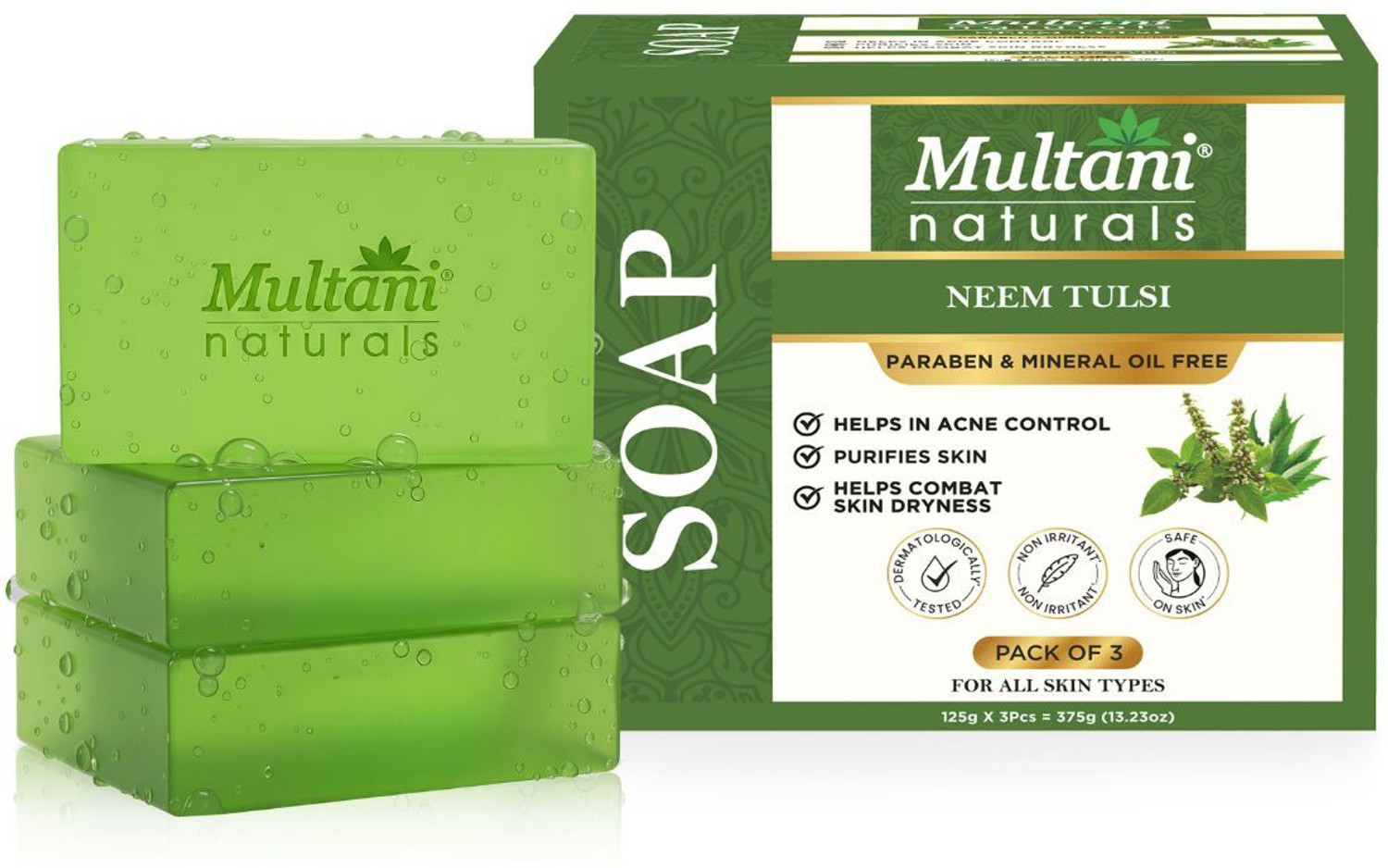 Image of The Natural Purity Natural Neem Soap | Handmade | Organic Soap (3 x 100 g)