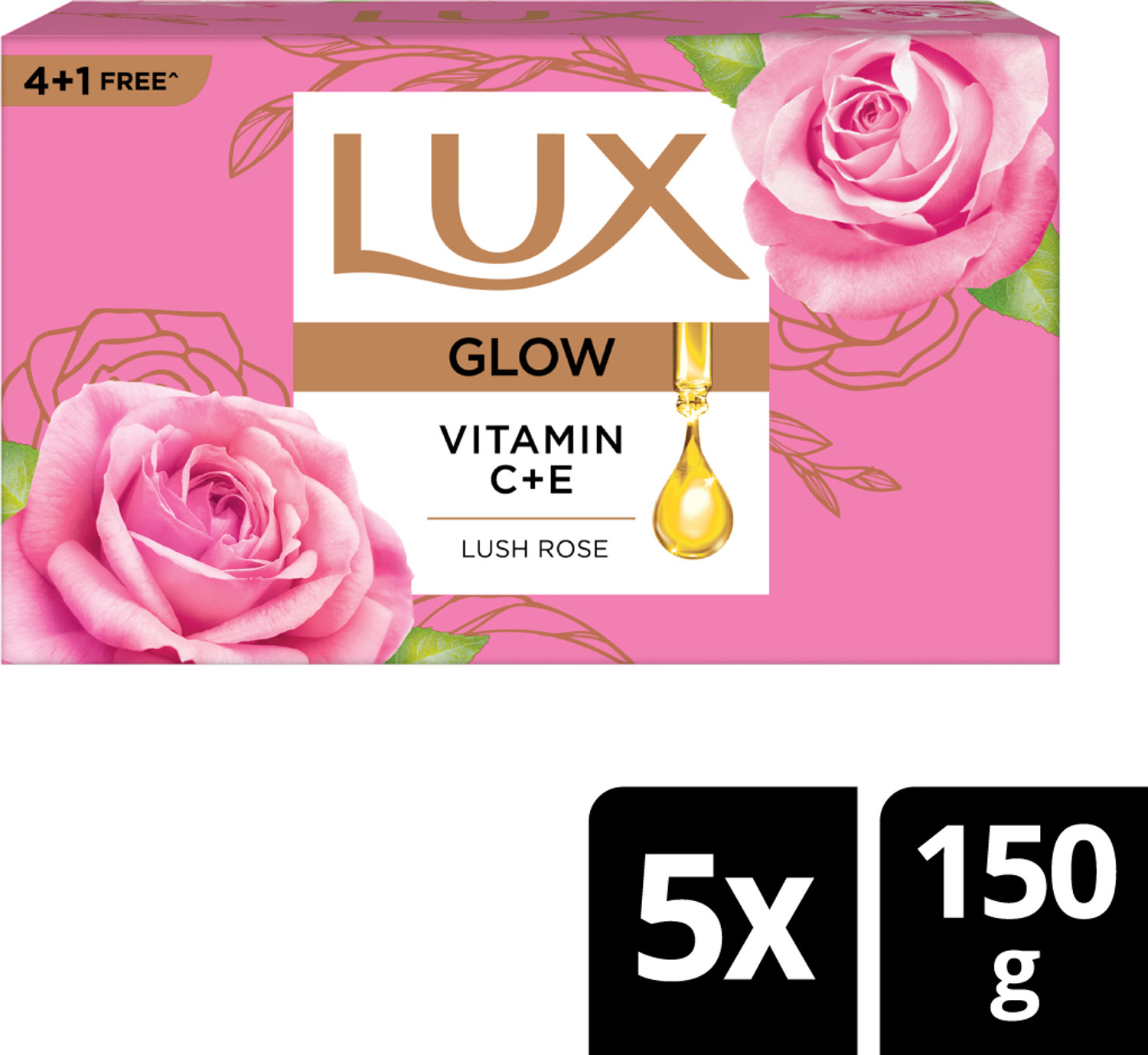 Image of LUX Velvet Glow Jasmine & Vitamin E Soap Bar, Bathing 150g pack of 10 (10 x 150 g)