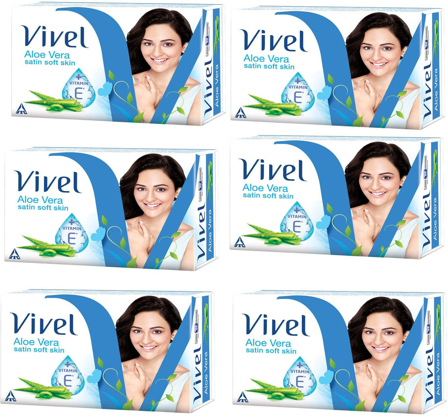 Image of Vivel Aloe Vera Bathing Soap For Soft Skin, for Women & Men (6 x 90 g) (6 x 91.67 g)