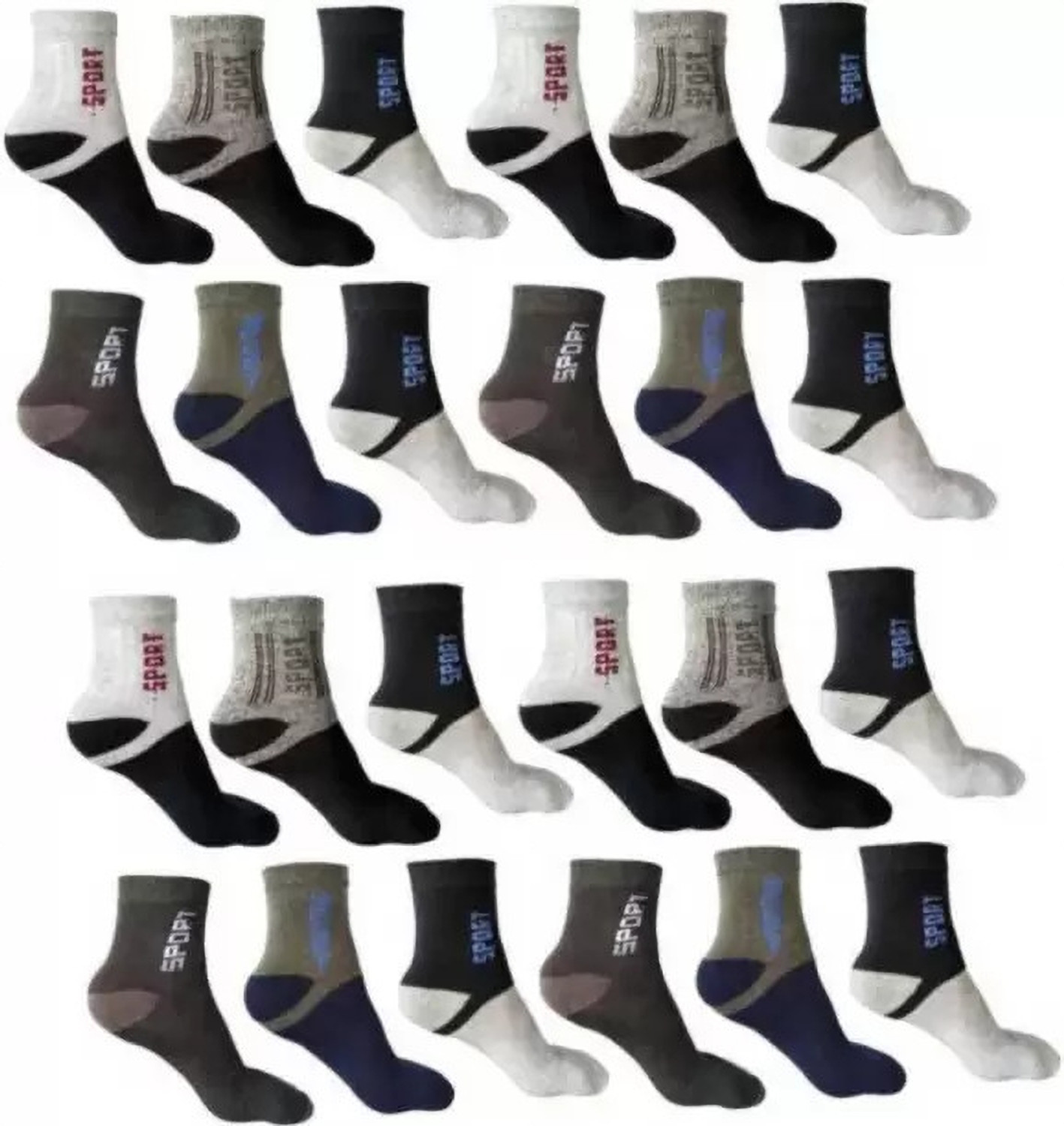Image of MJE Men & Women Striped, Color Block, Solid Ankle Length, Peds /Footie /No-Show (Pack of 12)