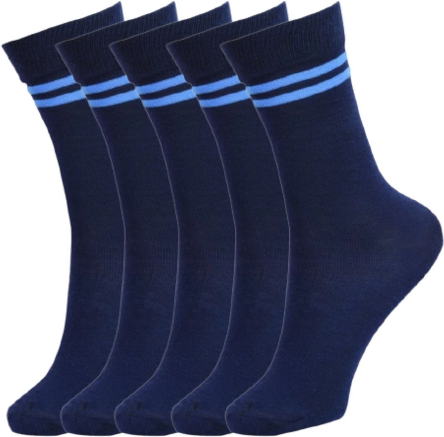 KIDSTREND Boys & Girls Striped, Solid Calf Length Socks (Pack of 5) - Image 1