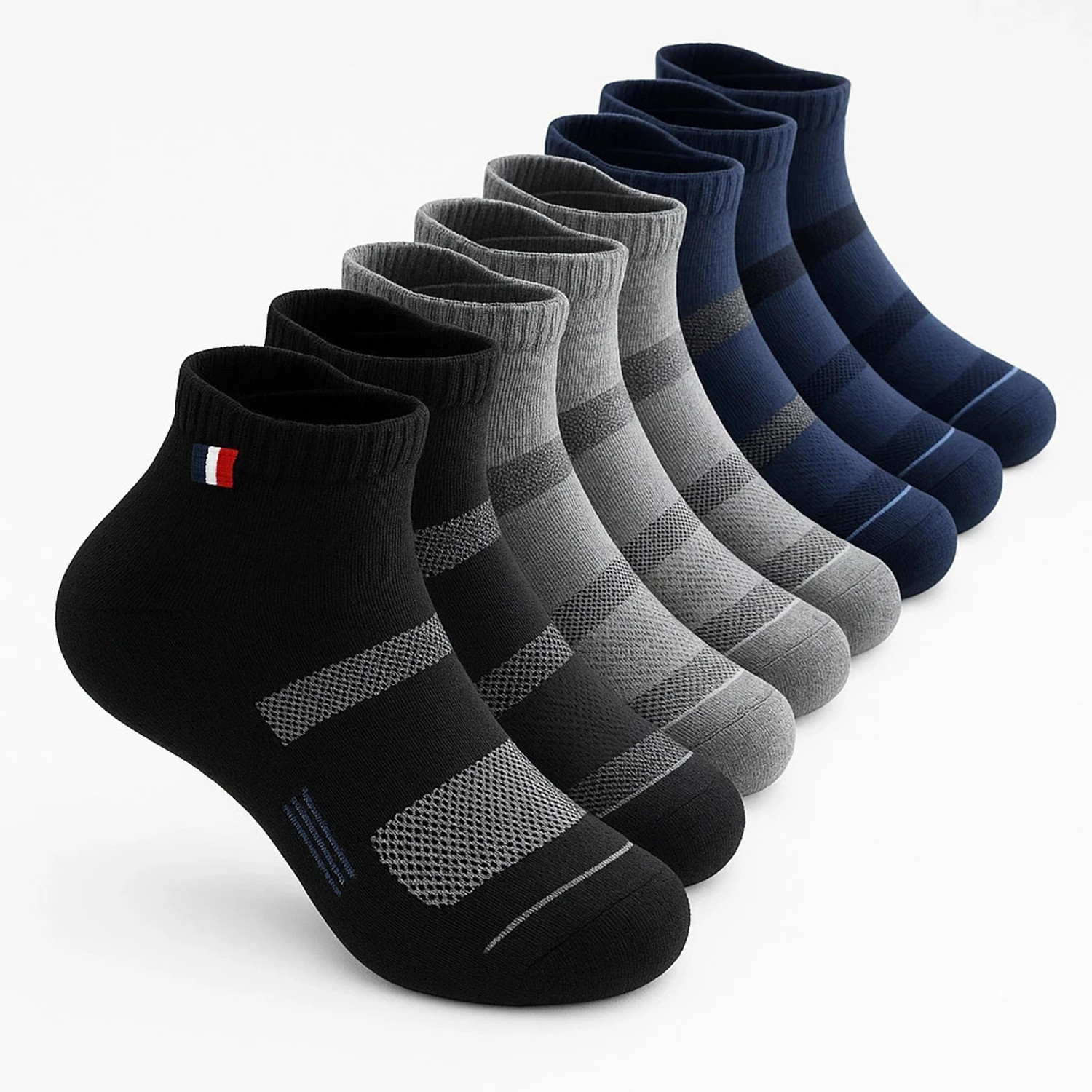 Image of MJE Men & Women Striped, Color Block, Solid Ankle Length, Peds /Footie /No-Show (Pack of 12)