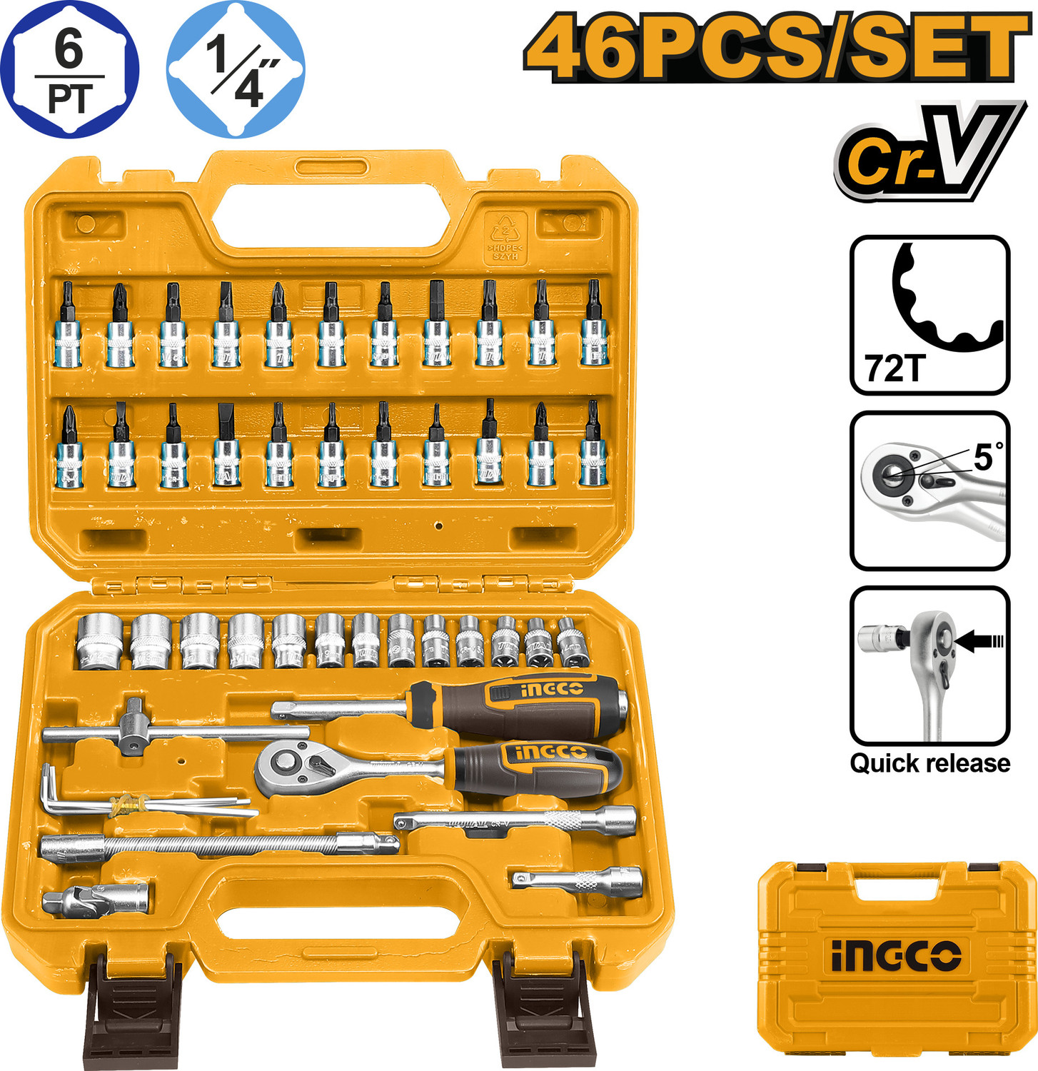 Image of WMC Tool Kit Set with Hammer, Screwdriver Bits, Plier & Measuring Tape Socket Set (Pack of 130)