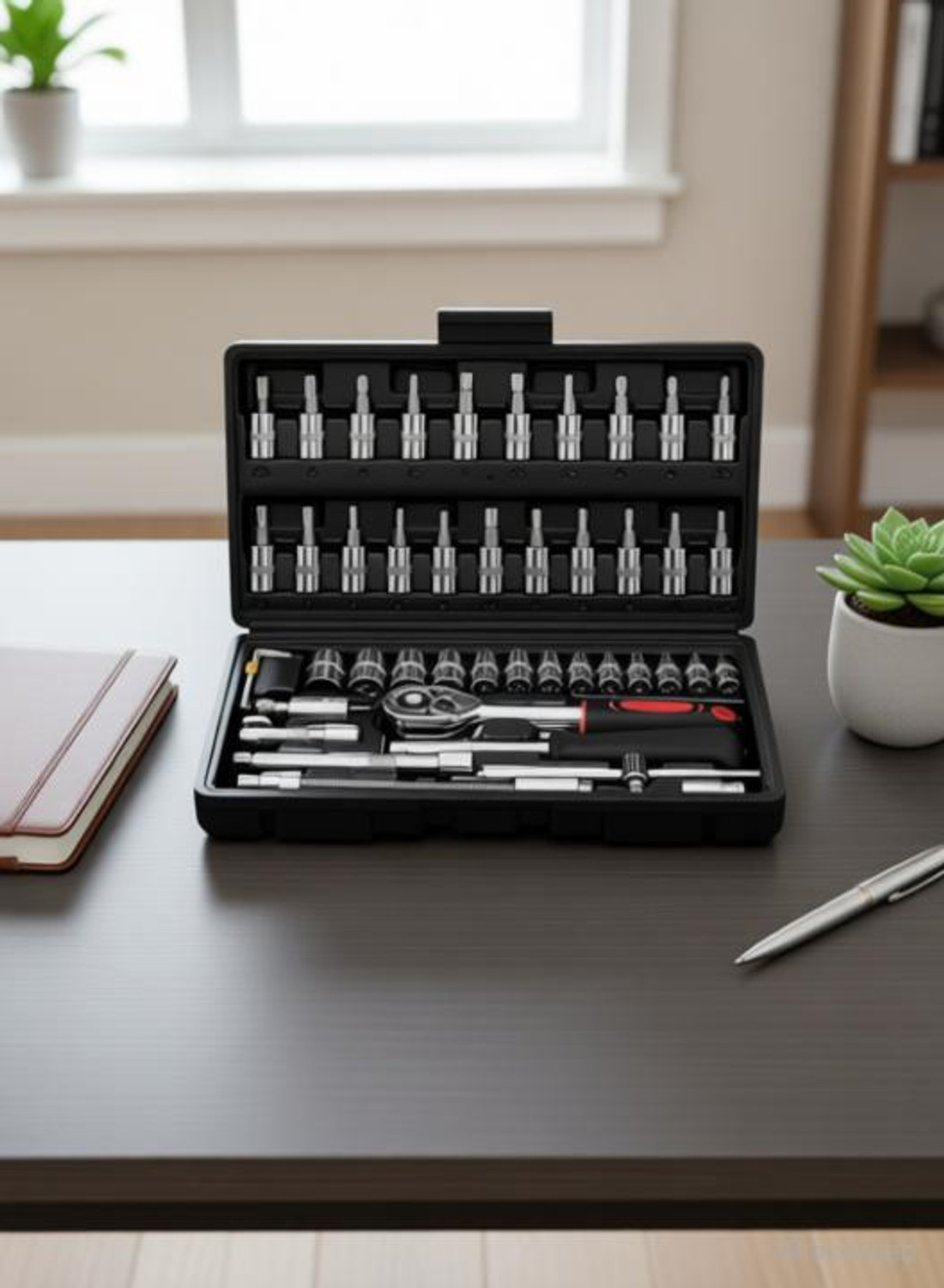 Image of Zike Tool Kit Multicolor TOOL KIT 46 PCS Tool Box Socket Set (Pack of 1)