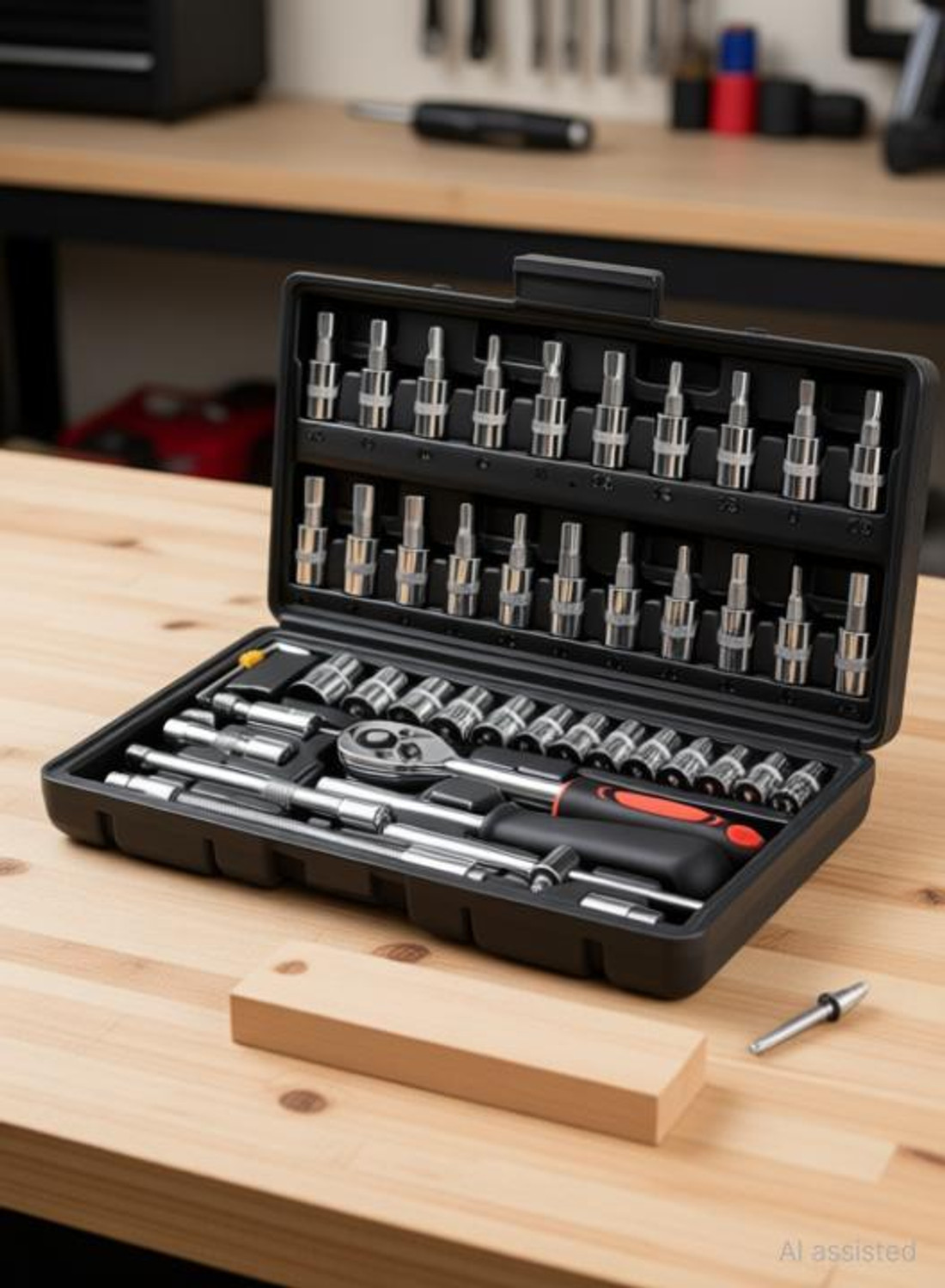 Image of Zike Tool Kit Multicolor TOOL KIT 46 PCS Tool Box Socket Set (Pack of 1)