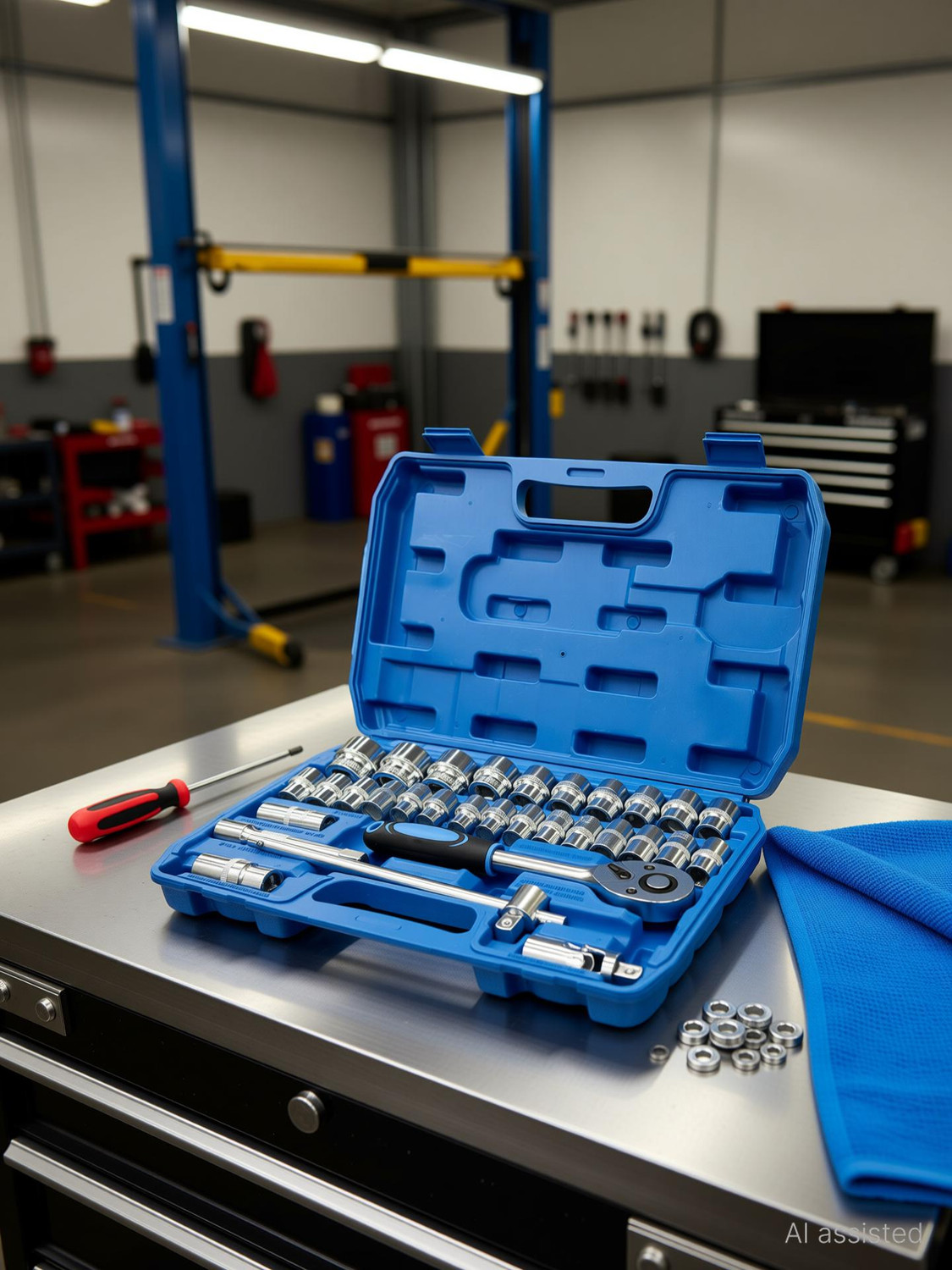 Image of Zike Tool Kit Multicolor TOOL KIT 46 PCS Tool Box Socket Set (Pack of 1)