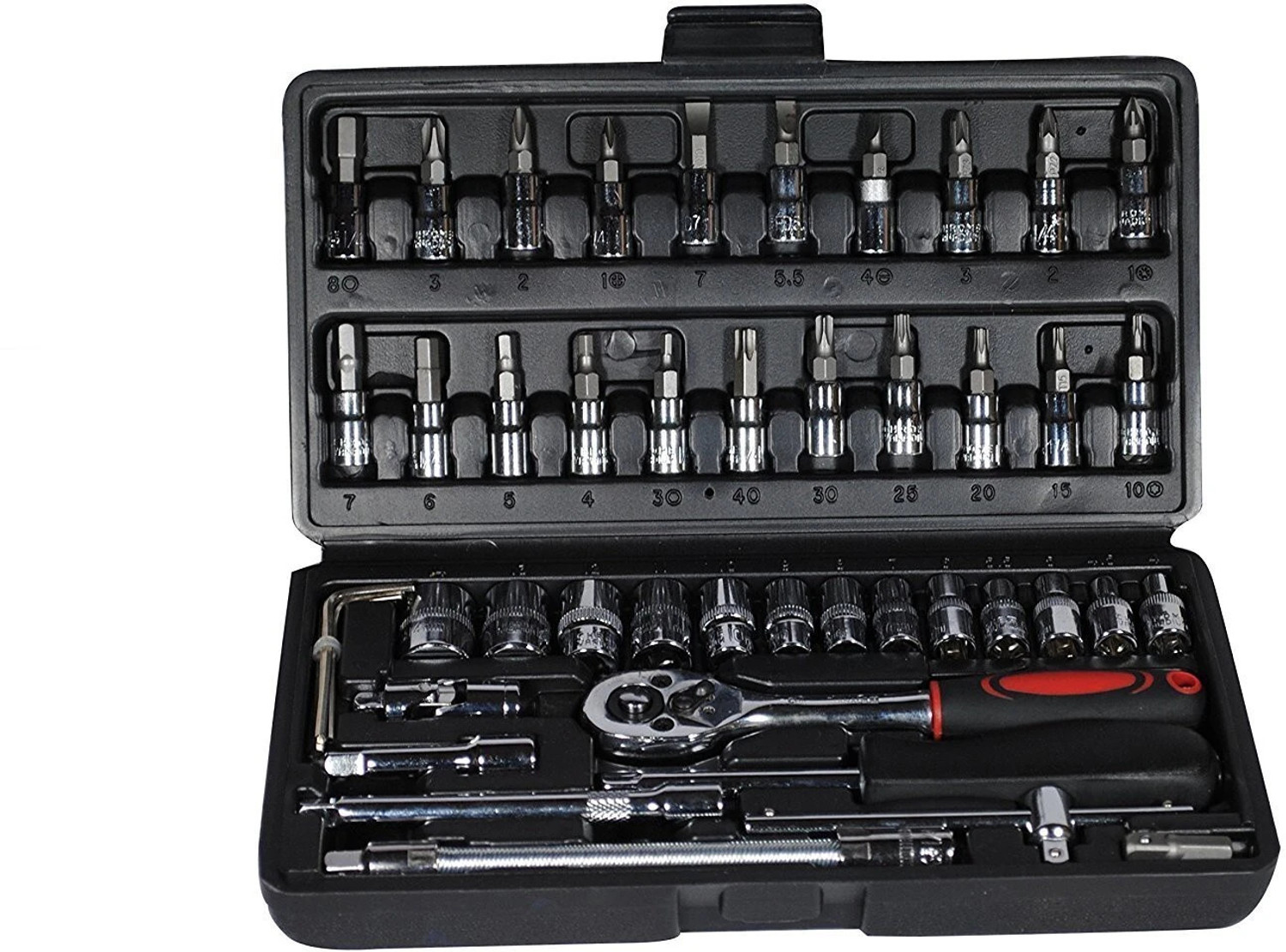 Image of Zike Tool Kit Multicolor TOOL KIT 46 PCS Tool Box Socket Set (Pack of 1)