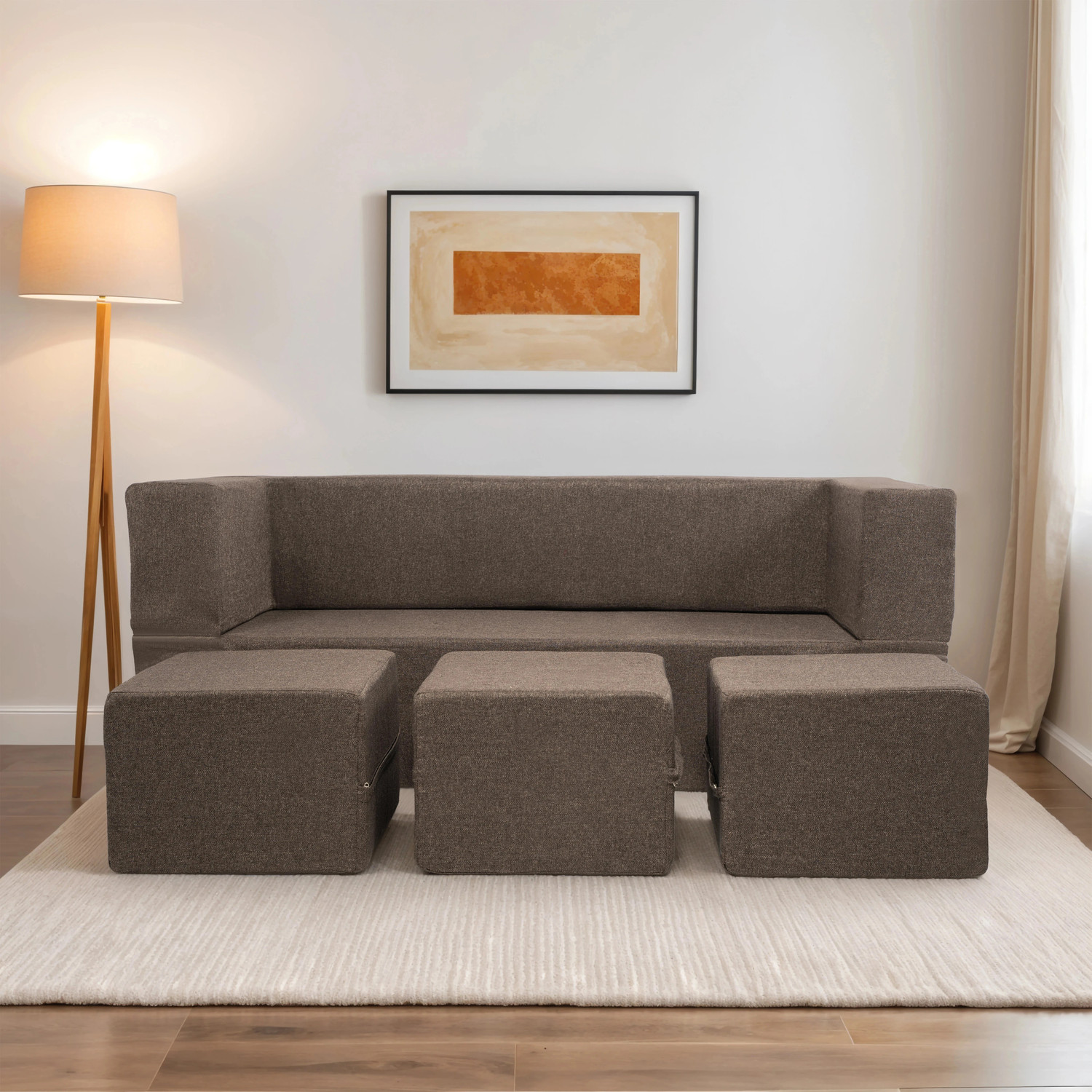 Image of sofaxyz 1 Seater Single Plastic Pull Out Sofa Cum Bed (Finish Color - black Delivery Condition - DIY(Do-It-Yourself))