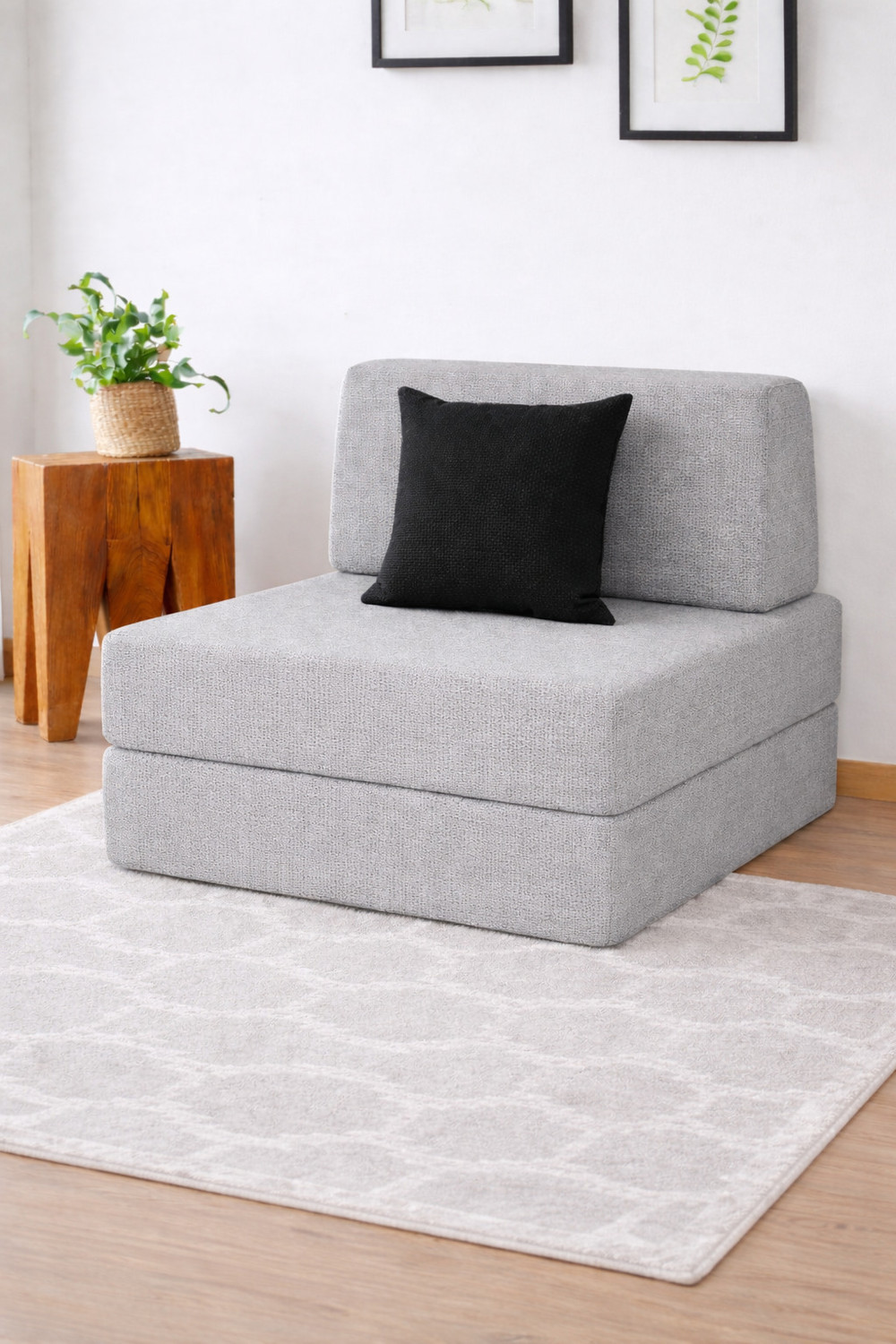 Image of sofaxyz 1 Seater Single Plastic Pull Out Sofa Cum Bed (Finish Color - black Delivery Condition - DIY(Do-It-Yourself))