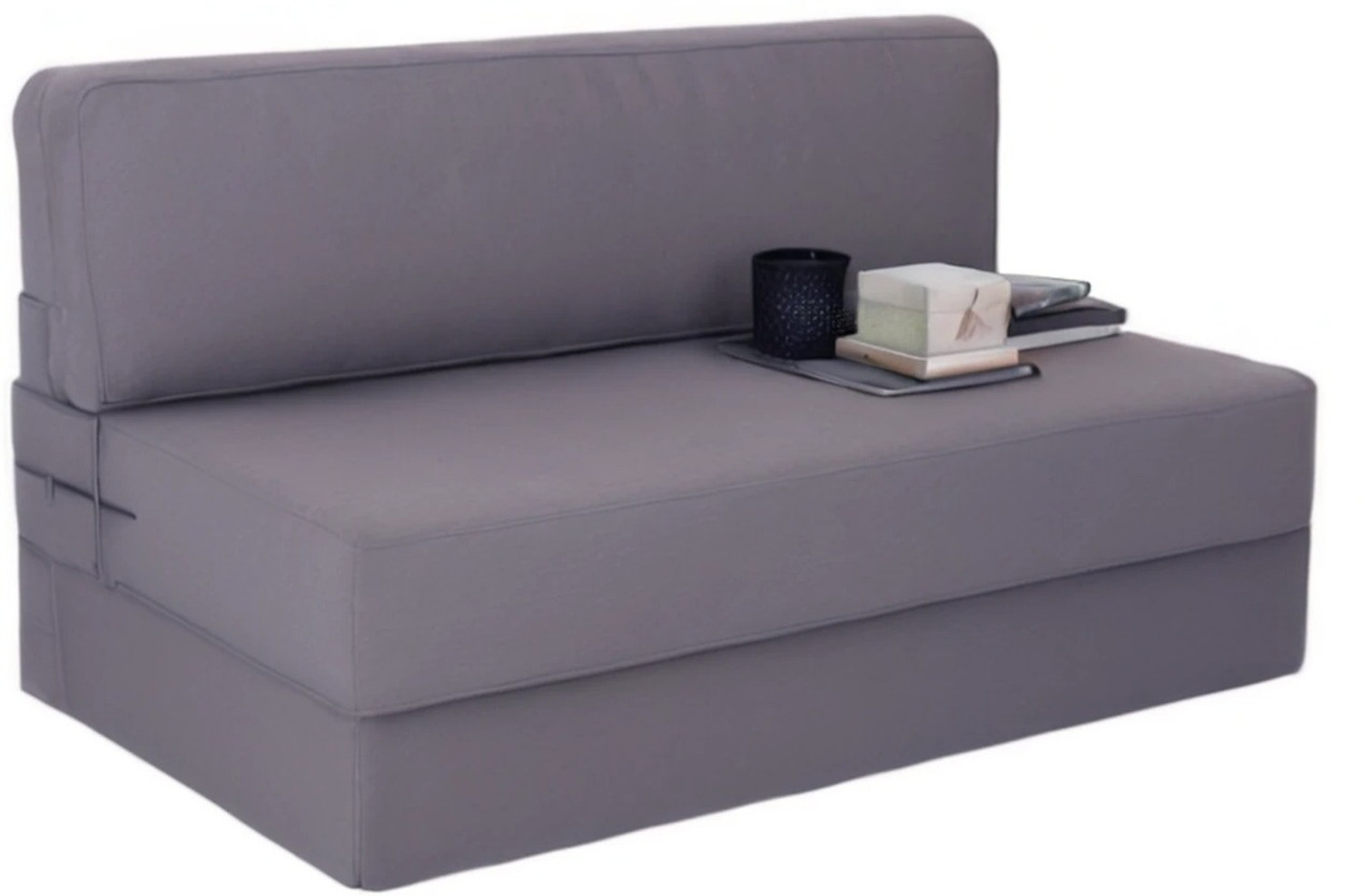 Image of PUMPUM Sofa Cum Bed 2 Seater Single Foam Fold Out Sofa Cum Bed (Finish Color - Grey Delivery Condition - Pre-assembled)