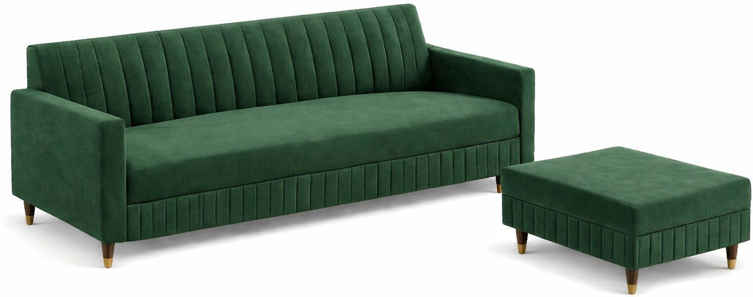 Image of Flipkart Perfect Homes NYC Fabric 4 Seater Sofa (Finish Color - Green, DIY(Do-It-Yourself))
