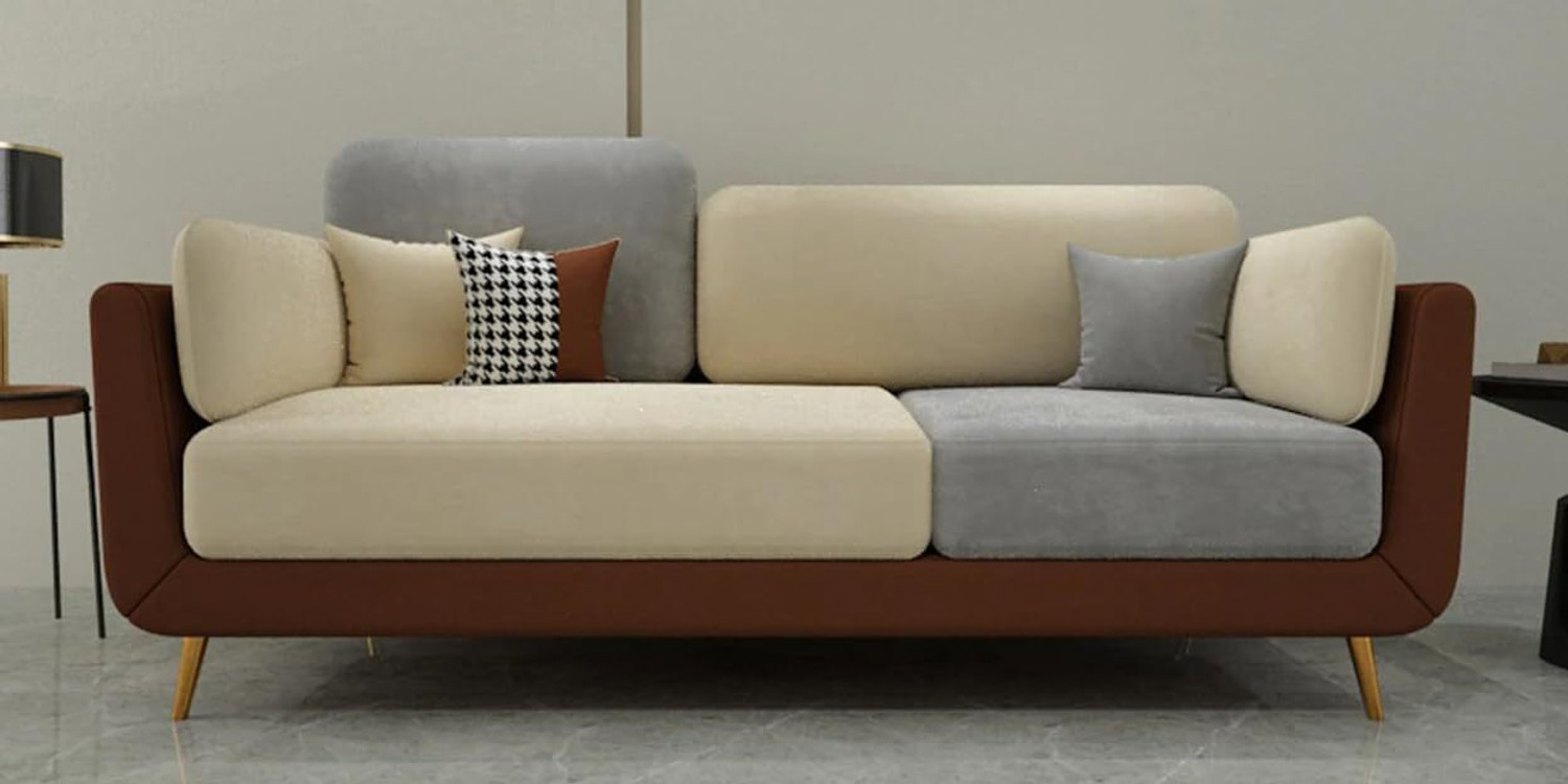 Image of Lakewood Furniture Wooden 5 Seater Sofa Fabric 3 + 1 + 1 Sofa Set (Teak Finish, DIY(Do-It-Yourself))