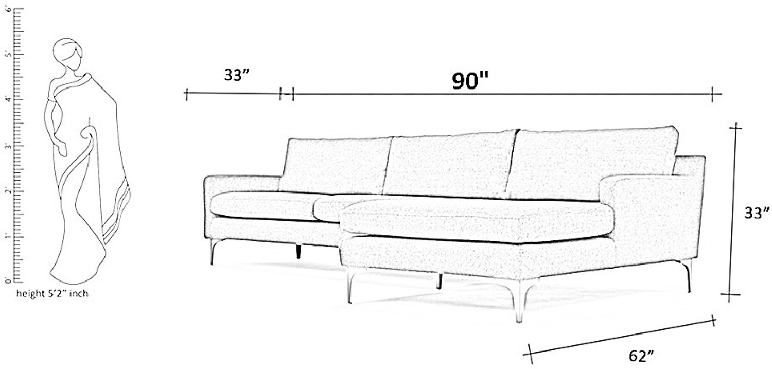 Image of Torque Franco 4 Seater Fabric L Shape Sofa for Living Room - (Right Side, Blue) Fabric 4 Seater Sofa (Finish Color - Blue, DIY(Do-It-Yourself))