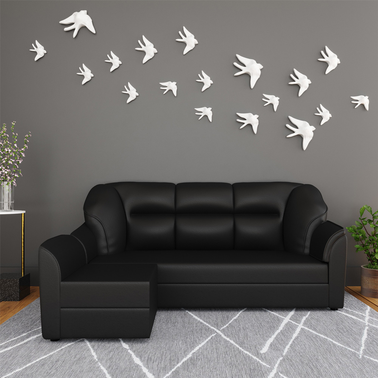 Image of Flipkart Perfect Homes Nora Fabric 4 Seater Sofa (Finish Color - Grey, DIY(Do-It-Yourself))