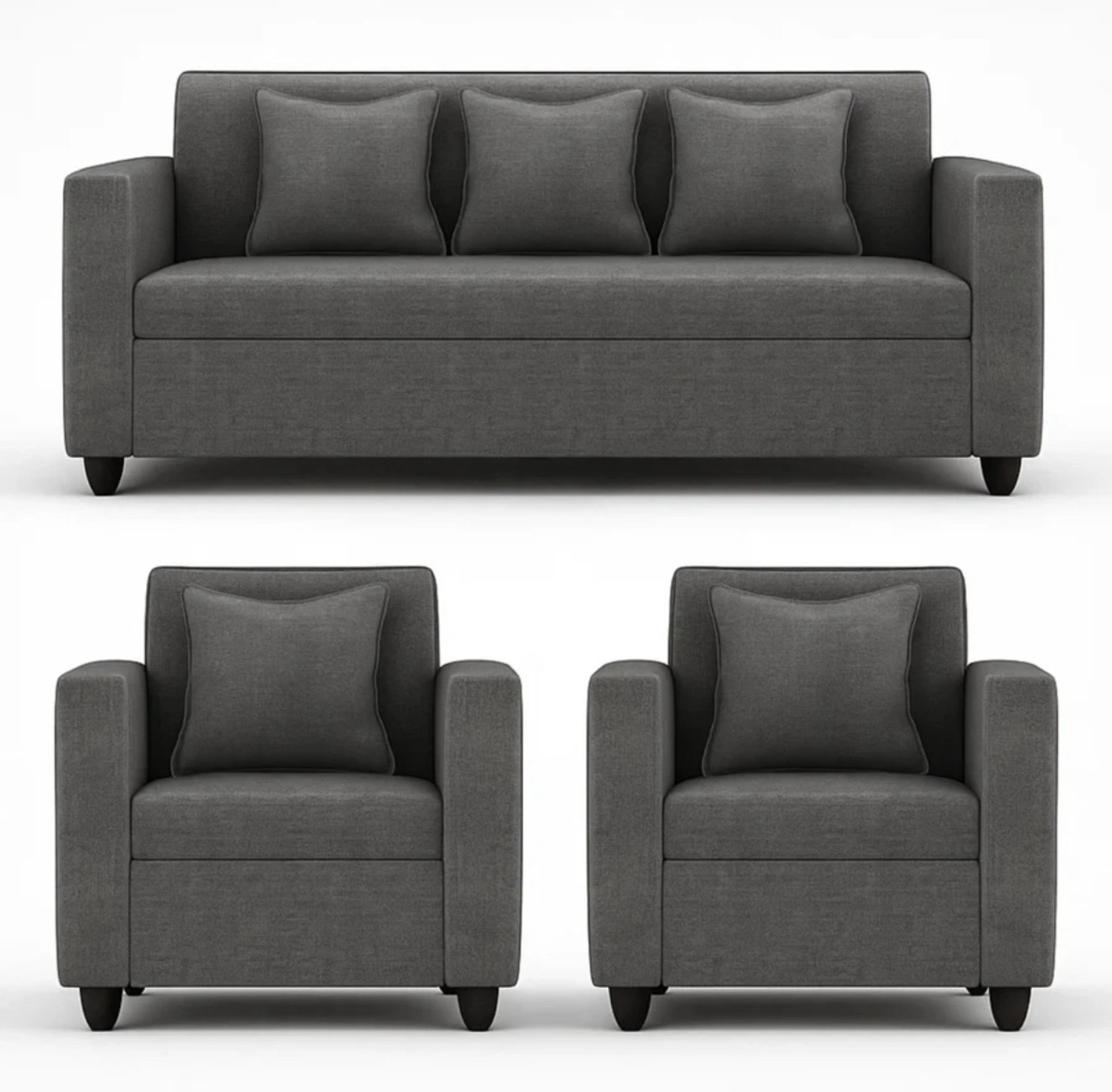 Image of Flipkart Perfect Homes Nora Fabric 4 Seater Sofa (Finish Color - Grey, DIY(Do-It-Yourself))