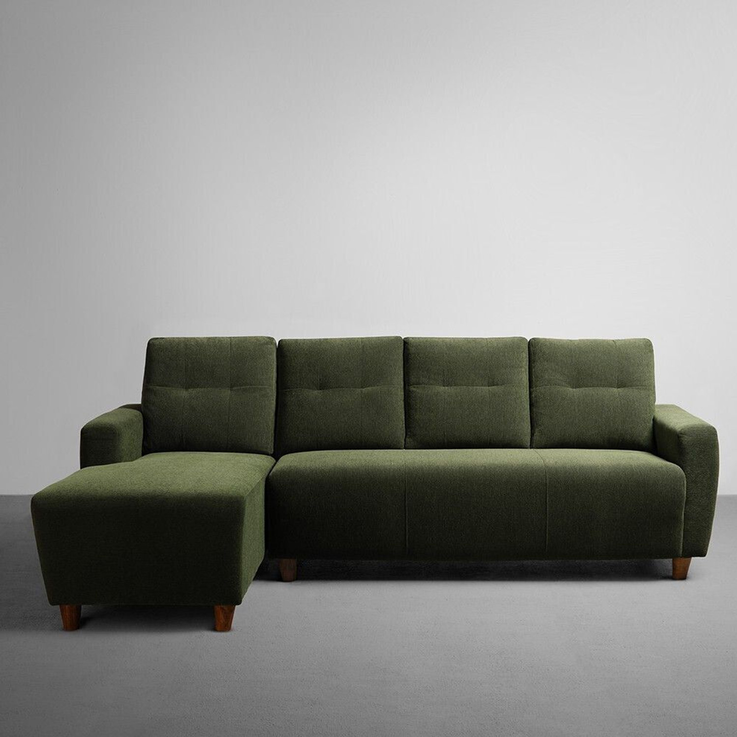 Image of FURNY Joybird 5 Seater LHS L Shape Sofa Cum Bed Set | Premium Leatherette Upholster Fabric 5 Seater Sofa (Finish Color - Brown, Pre-assembled)