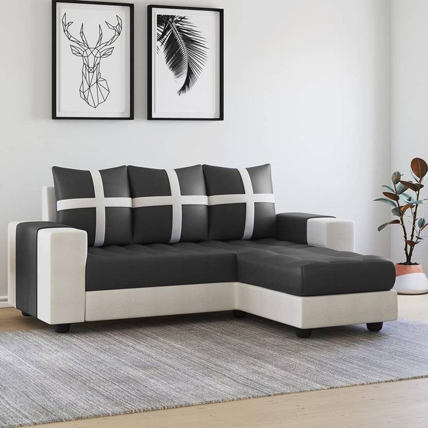 Image of Flipkart Perfect Homes Nora Fabric 4 Seater Sofa (Finish Color - Grey, DIY(Do-It-Yourself))