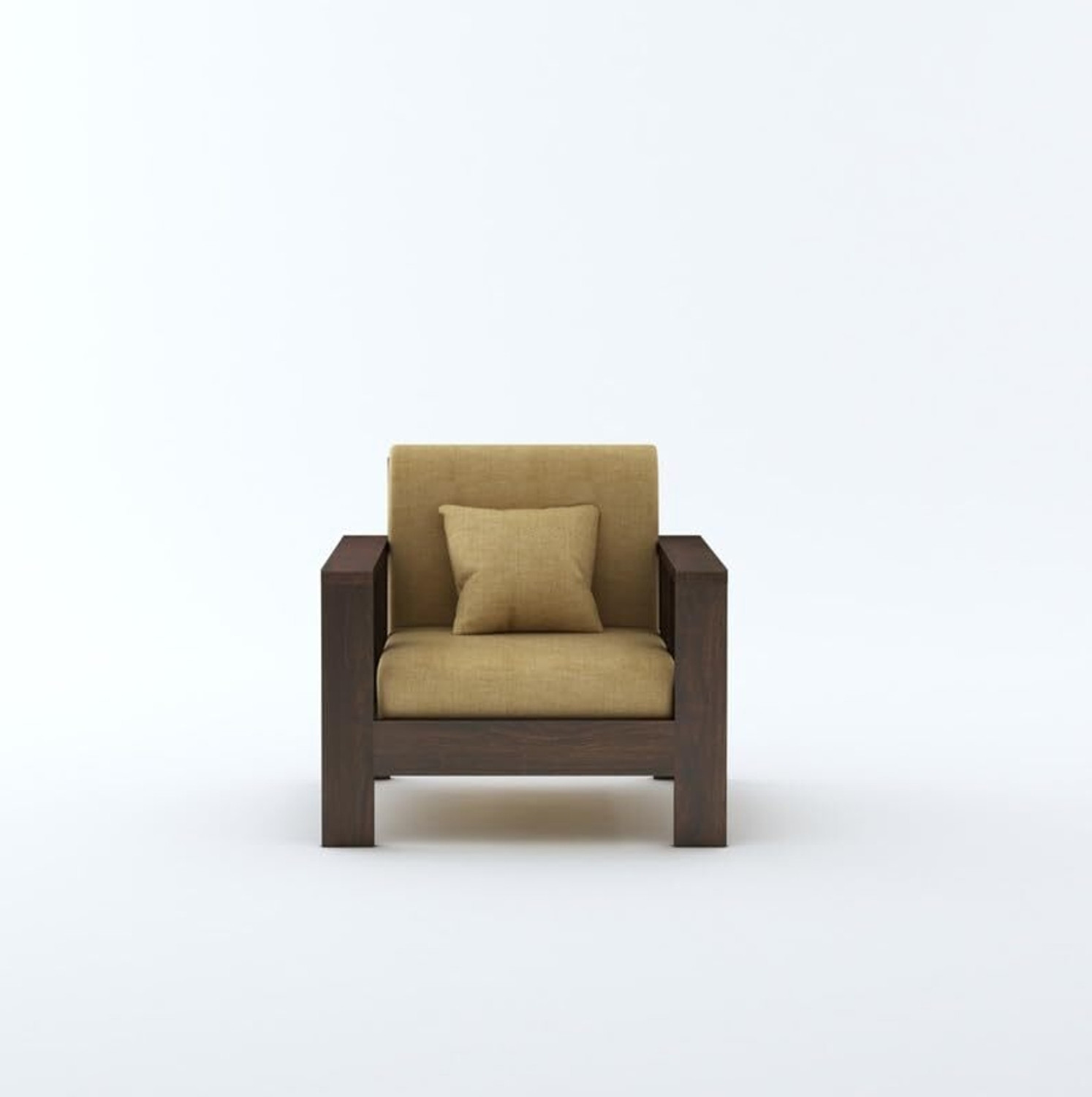 Image of SUNCROWN Monarch Sheesham wood for livingroom /bedroom /seating Fabric 2 + 1 Sofa Set (Walnut, Pre-assembled)