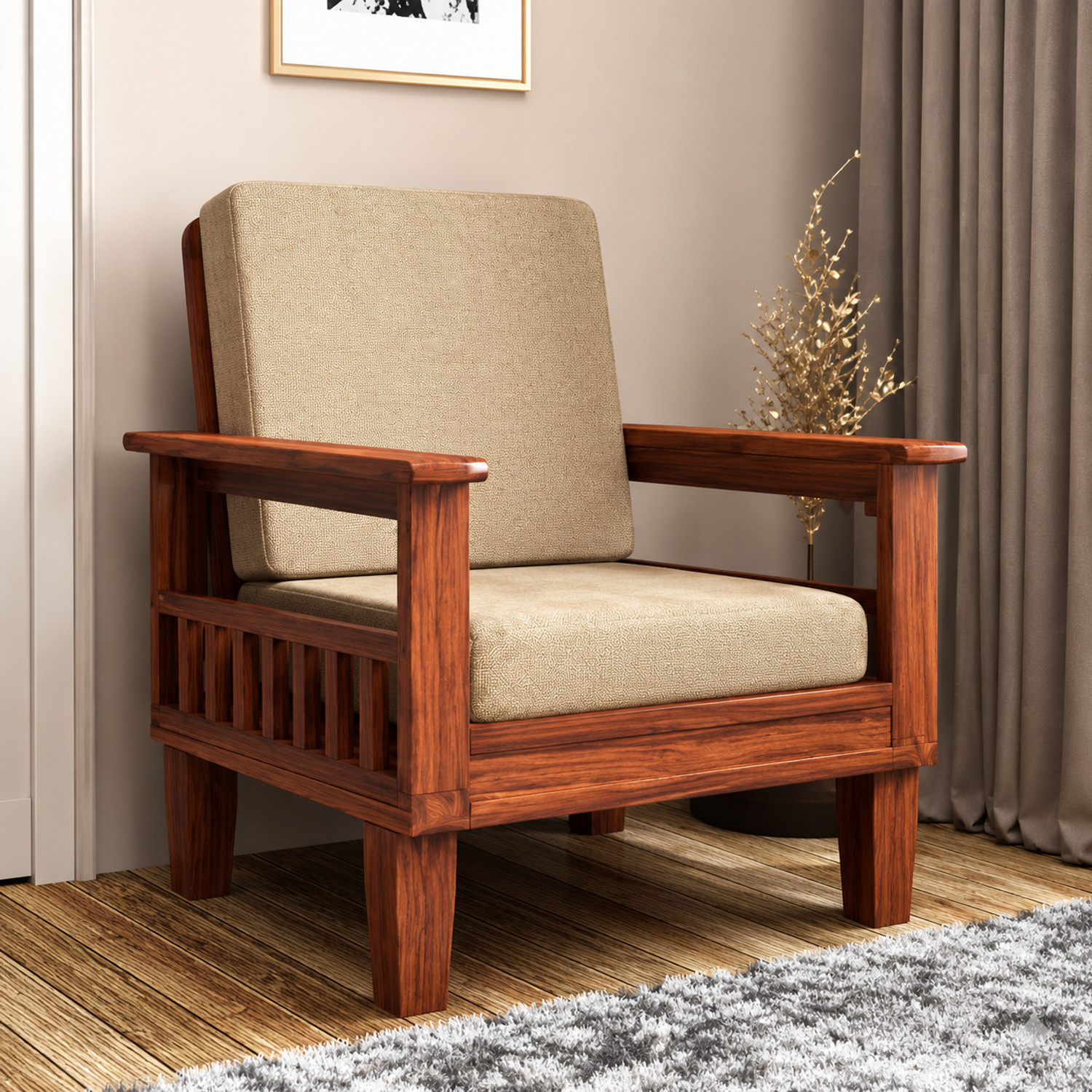 Kendalwood Furniture Solid Wood 1 Seater Wooden Sofa set for living Room Furniture Fabric 1 Seater Sofa Price in India - Buy Kendalwood Furniture Solid Wood 1 Seater Wooden Sofa set for living Room Furniture Fabric 1 Seater Sofa online at Flipkart.com