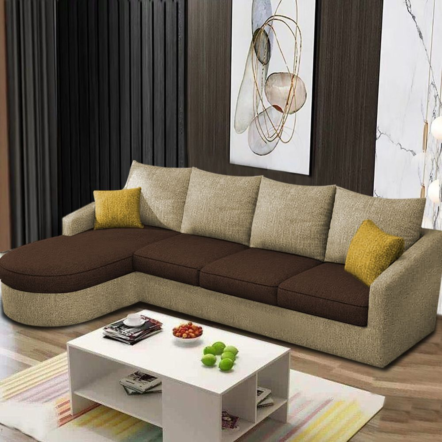 Image of Flipkart Perfect Homes Nora Fabric 4 Seater Sofa (Finish Color - Teal, DIY(Do-It-Yourself))