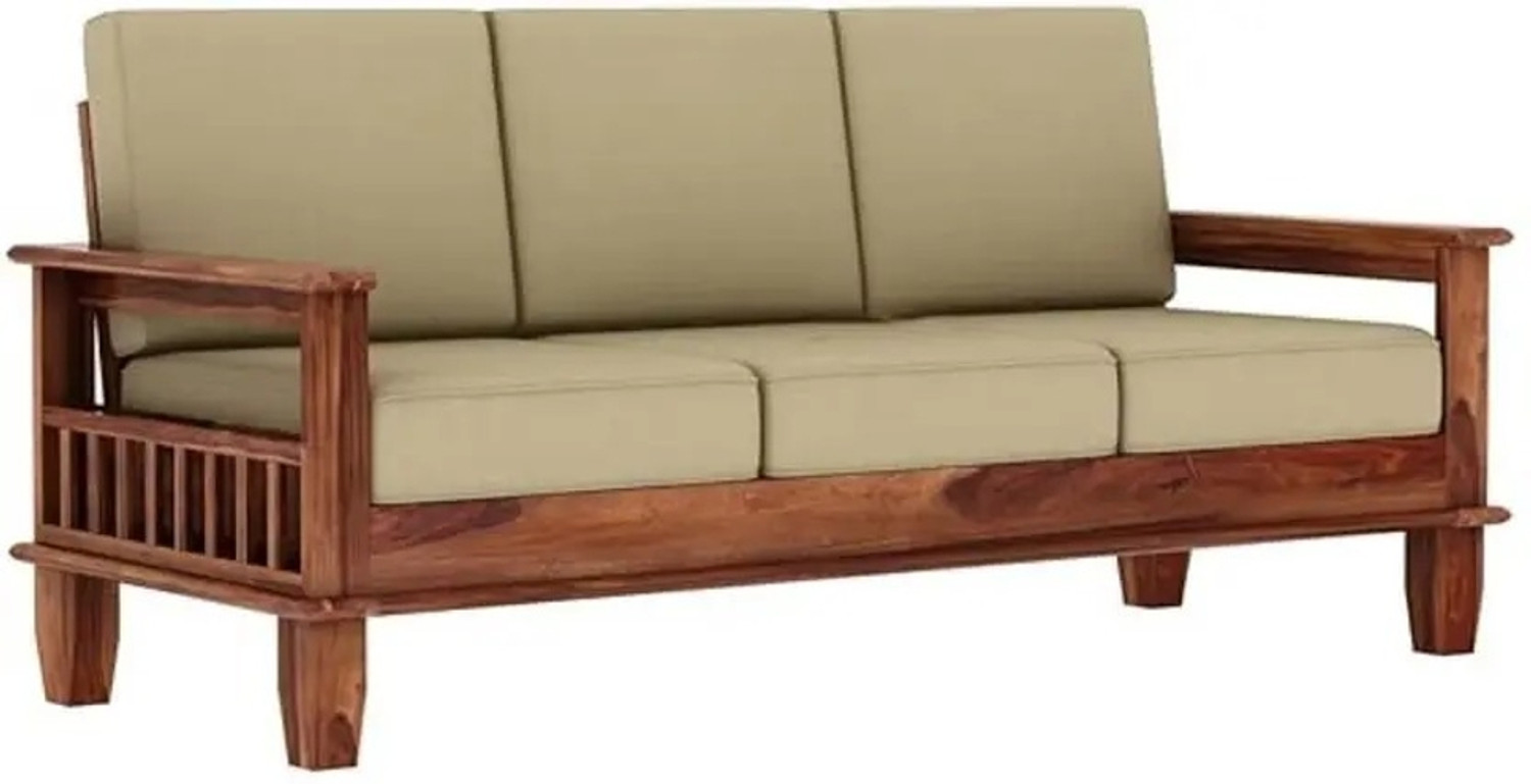 Image of Lakewood Furniture Wooden 5 Seater Sofa Fabric 3 + 1 + 1 Sofa Set (Teak Finish, DIY(Do-It-Yourself))