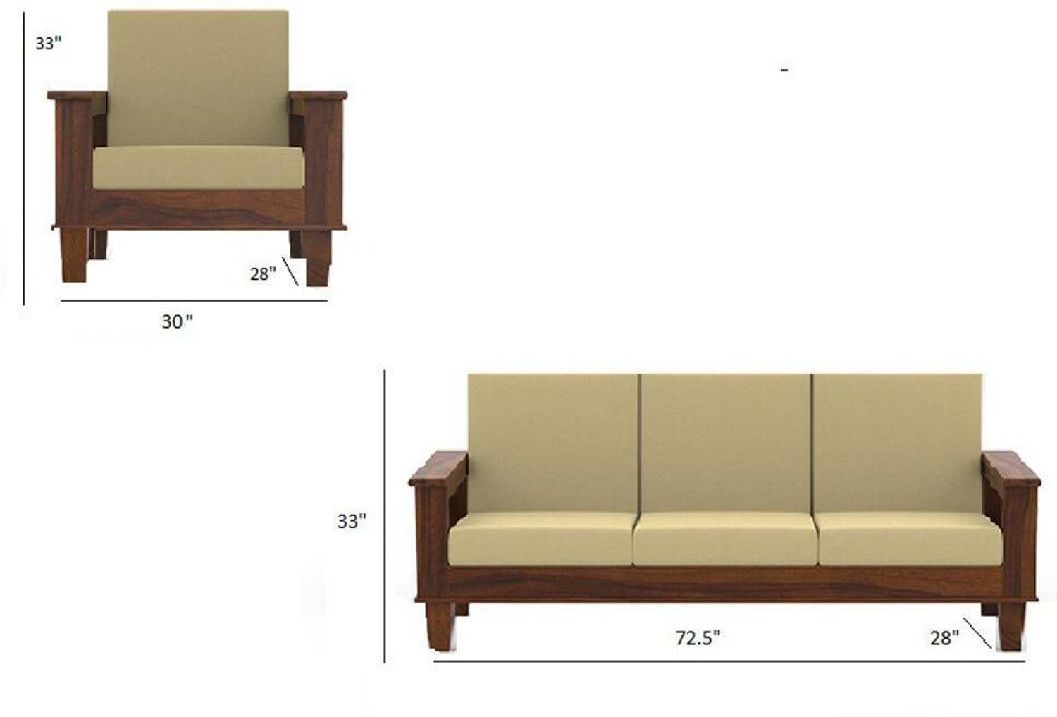 Image of mp enterprises Sheesham Wood 5seater sofa set with cushion for livingroom /Home /Hotel Fabric 3 + 1 + 1 Sofa Set (Honey Finish, DIY(Do-It-Yourself))