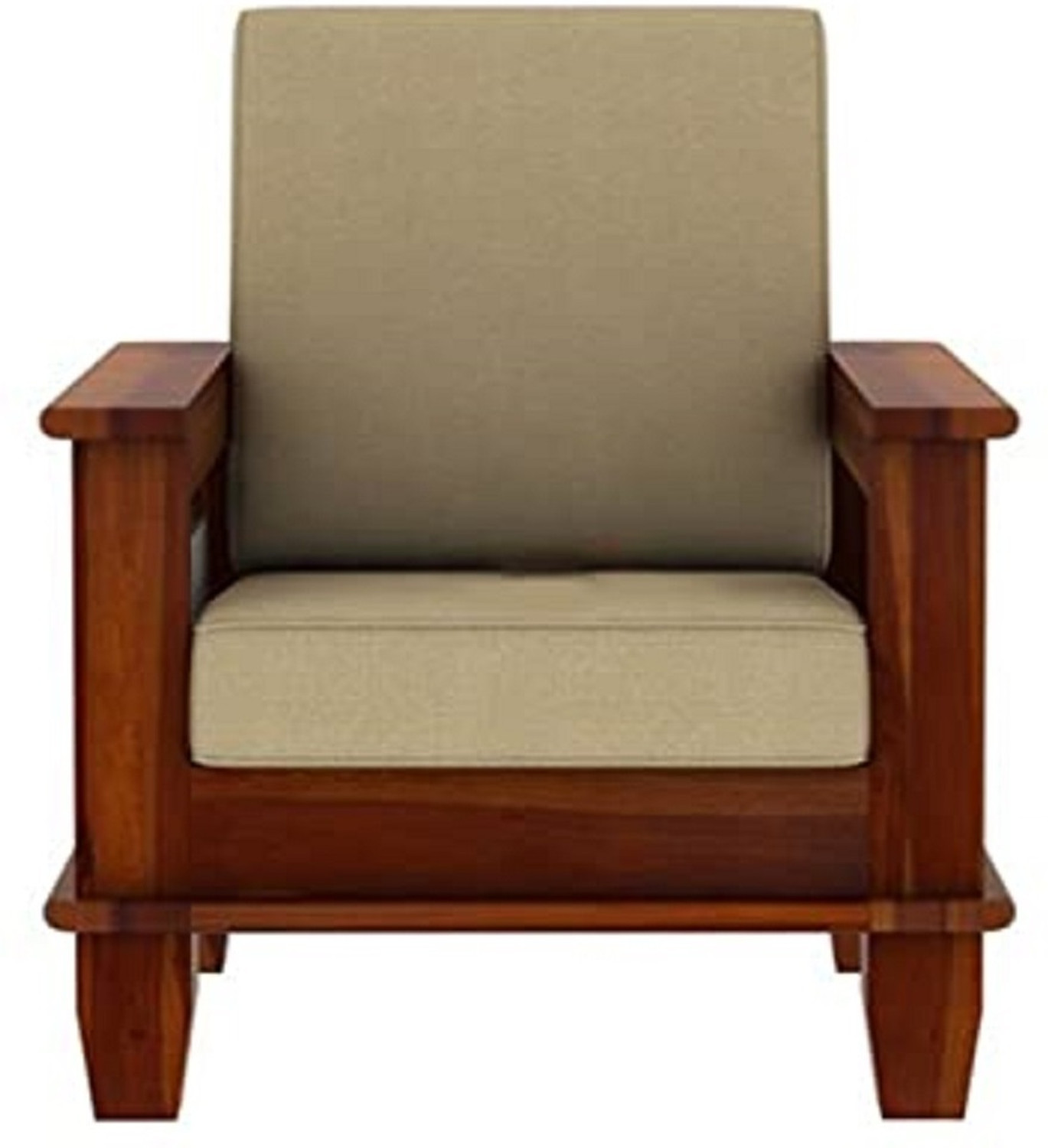 Image of mp enterprises Sheesham Wood 5seater sofa set with cushion for livingroom /Home /Hotel Fabric 3 + 1 + 1 Sofa Set (Honey Finish, DIY(Do-It-Yourself))