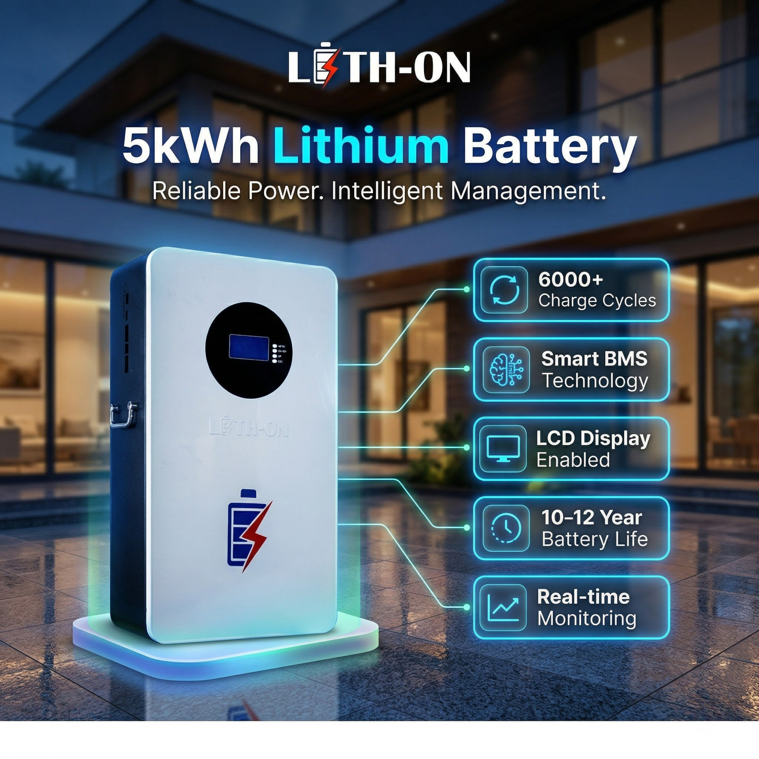 Image of WAAREE 51.2V 100Ah LFP (4U) Lithium Solar Battery (51.2 V)
