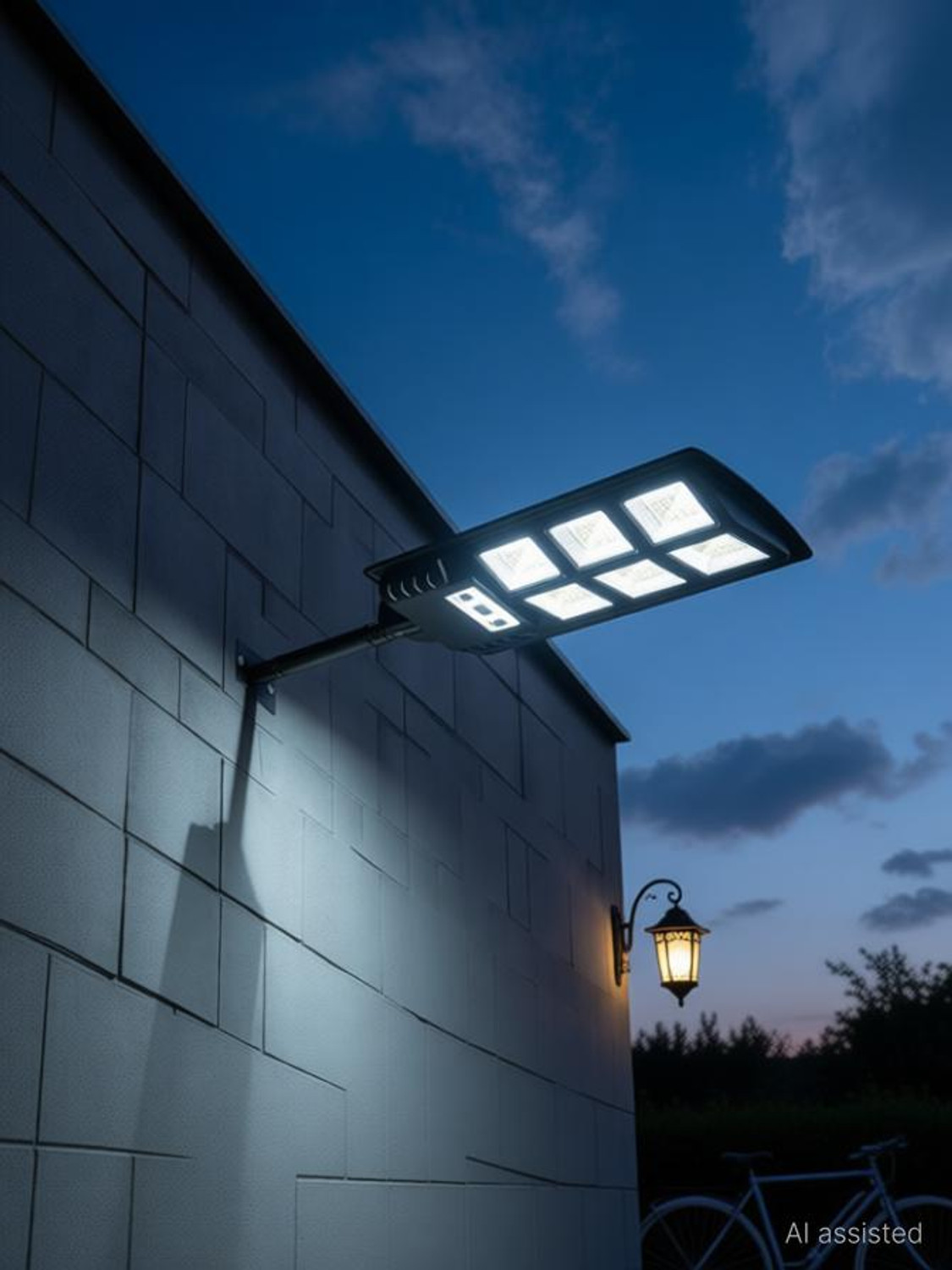 Image of Wengonvila Outdoor Solar Lamp with Remote - Auto On /Off, Multiple Modes Solar Light Set (Wall Mounted Pack of 1)