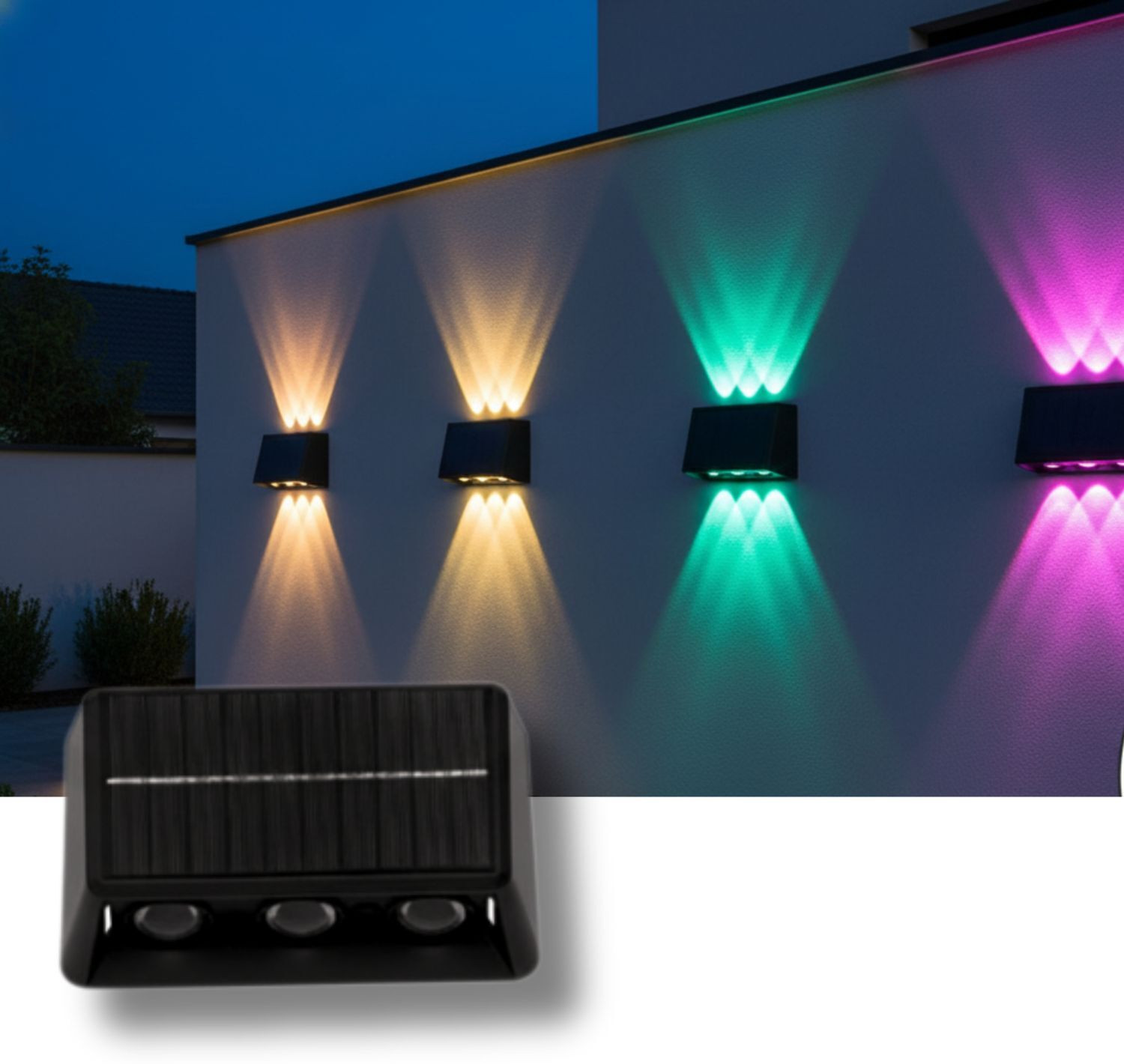 Image of Homehop Solar Lights Outdoor Waterproof 50W Wireless Flood LED Wall lamp for Home Garden Solar Light Set (Wall Mounted Pack of 1)