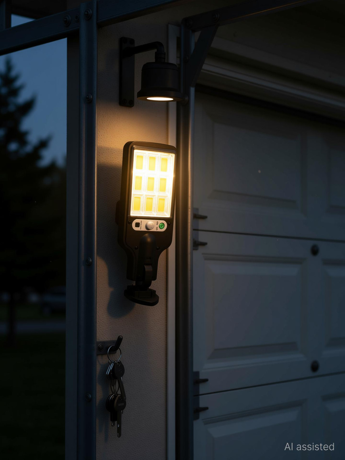 Image of Wengonvila Outdoor Solar Lamp with Remote - Auto On /Off, Multiple Modes Solar Light Set (Wall Mounted Pack of 1)