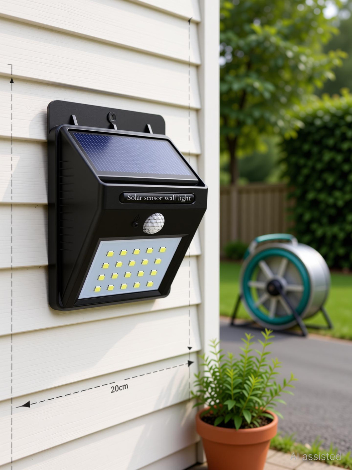 Image of VIGIL Solar lamps Waterproof Garden Path Solar Light Set Solar Light Set (Wall Mounted Pack of 1)