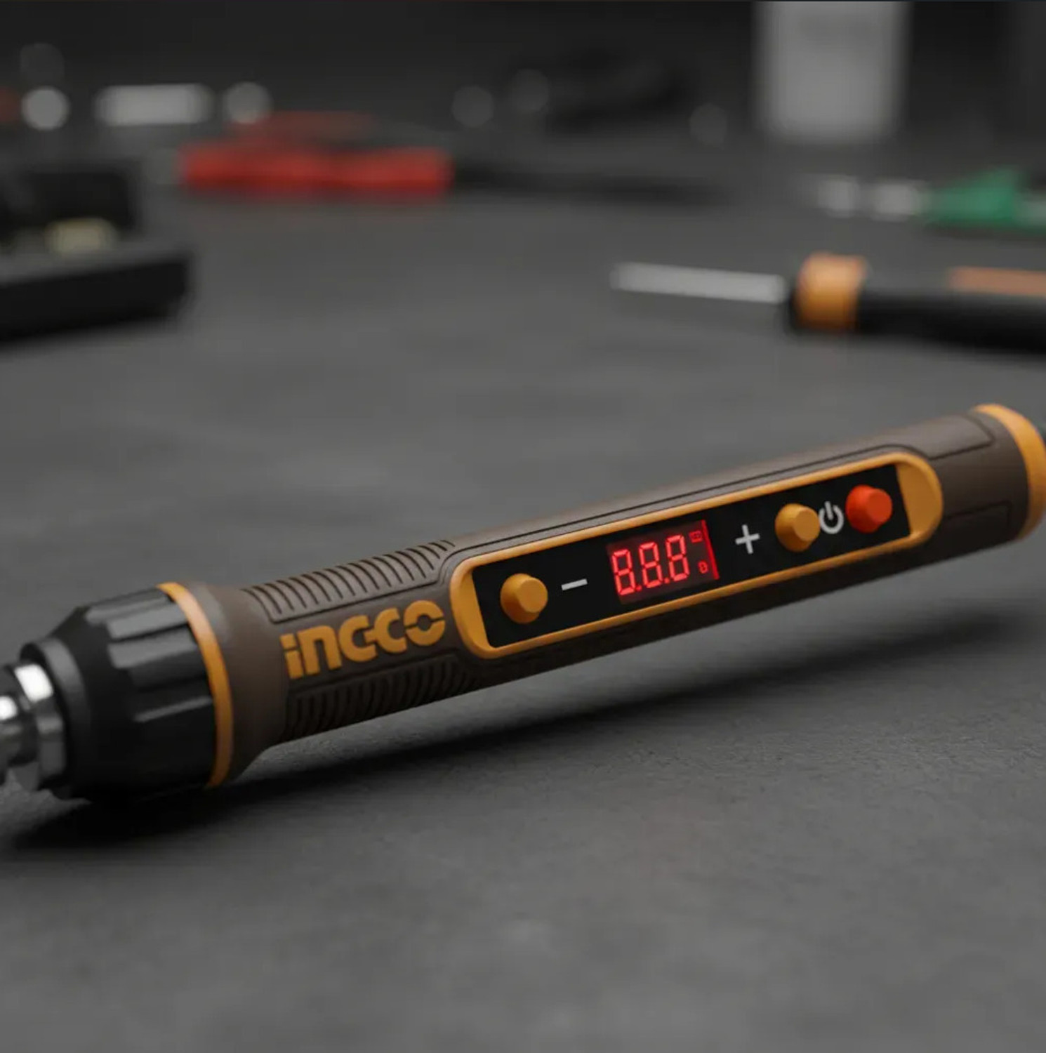 Image of INGCO 120 Watt Digital Temperature Control Setting Electric Soldering Iron 120 W Temperature Controlled (Pointed Tip)