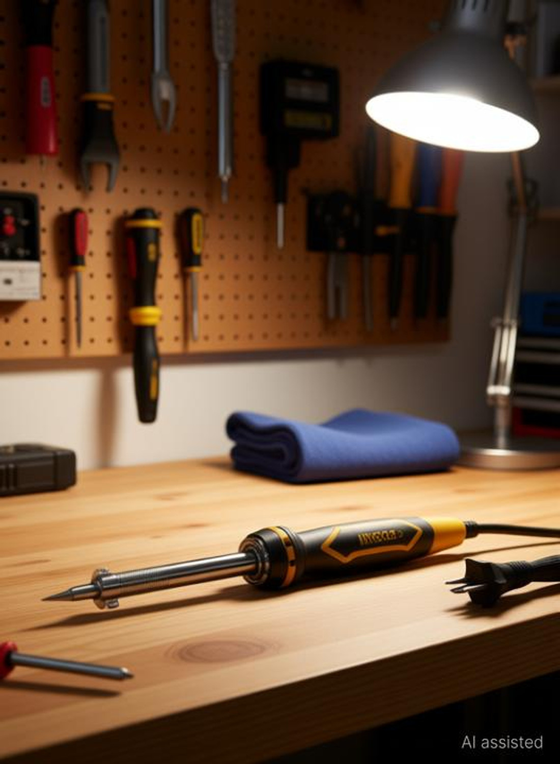 Image of INGCO 120 Watt Digital Temperature Control Setting Electric Soldering Iron 120 W Temperature Controlled (Pointed Tip)