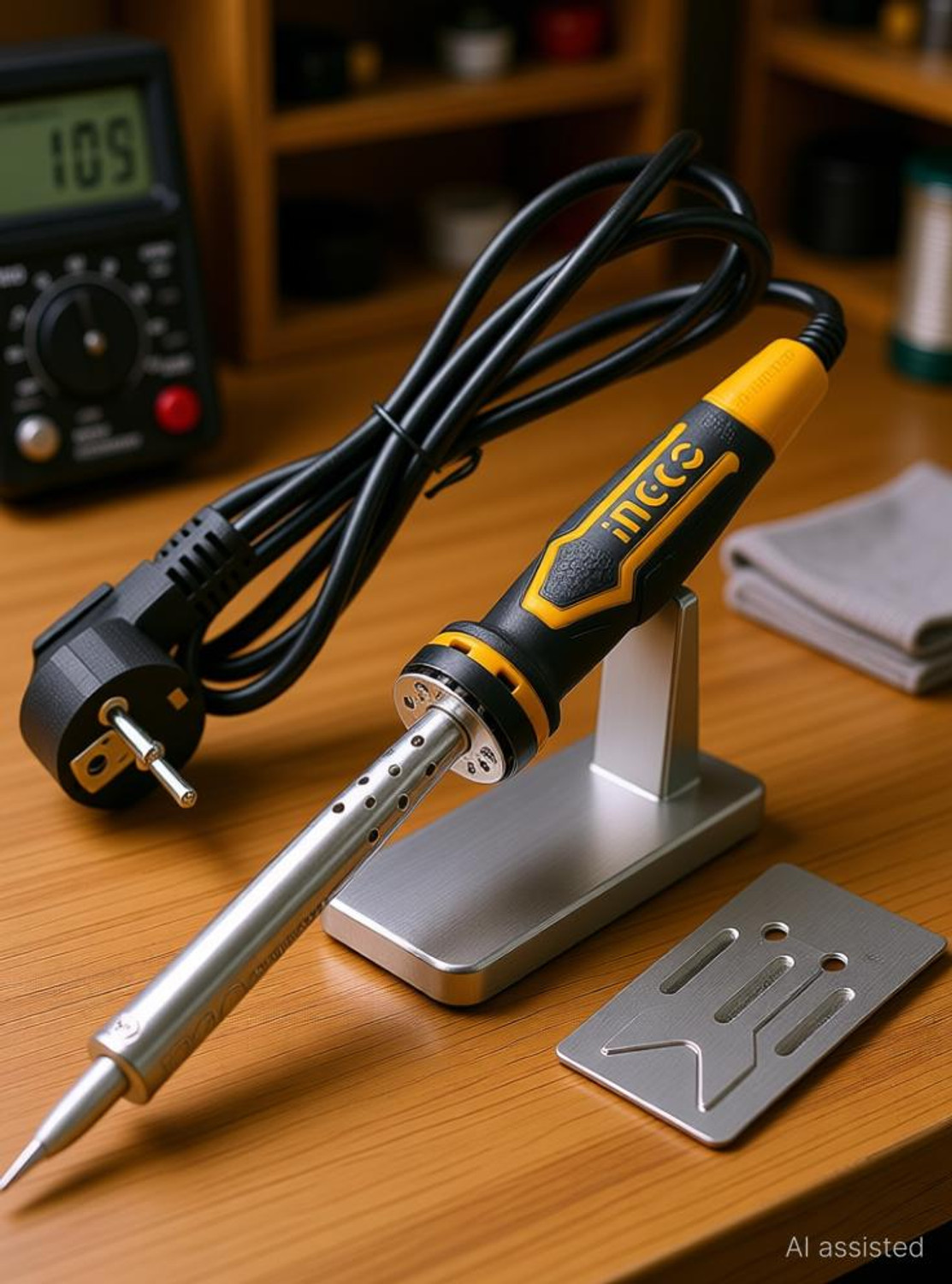 Image of INGCO 120 Watt Digital Temperature Control Setting Electric Soldering Iron 120 W Temperature Controlled (Pointed Tip)