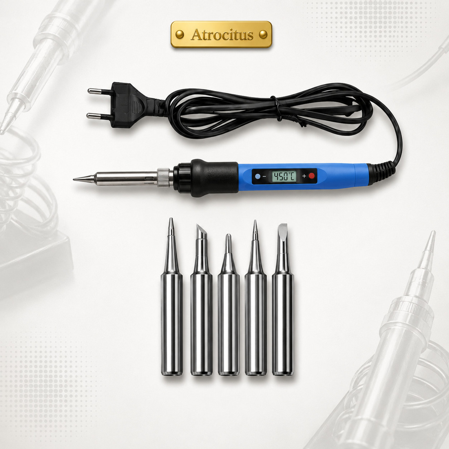 Image of INGCO 120 Watt Digital Temperature Control Setting Electric Soldering Iron 120 W Temperature Controlled (Pointed Tip)
