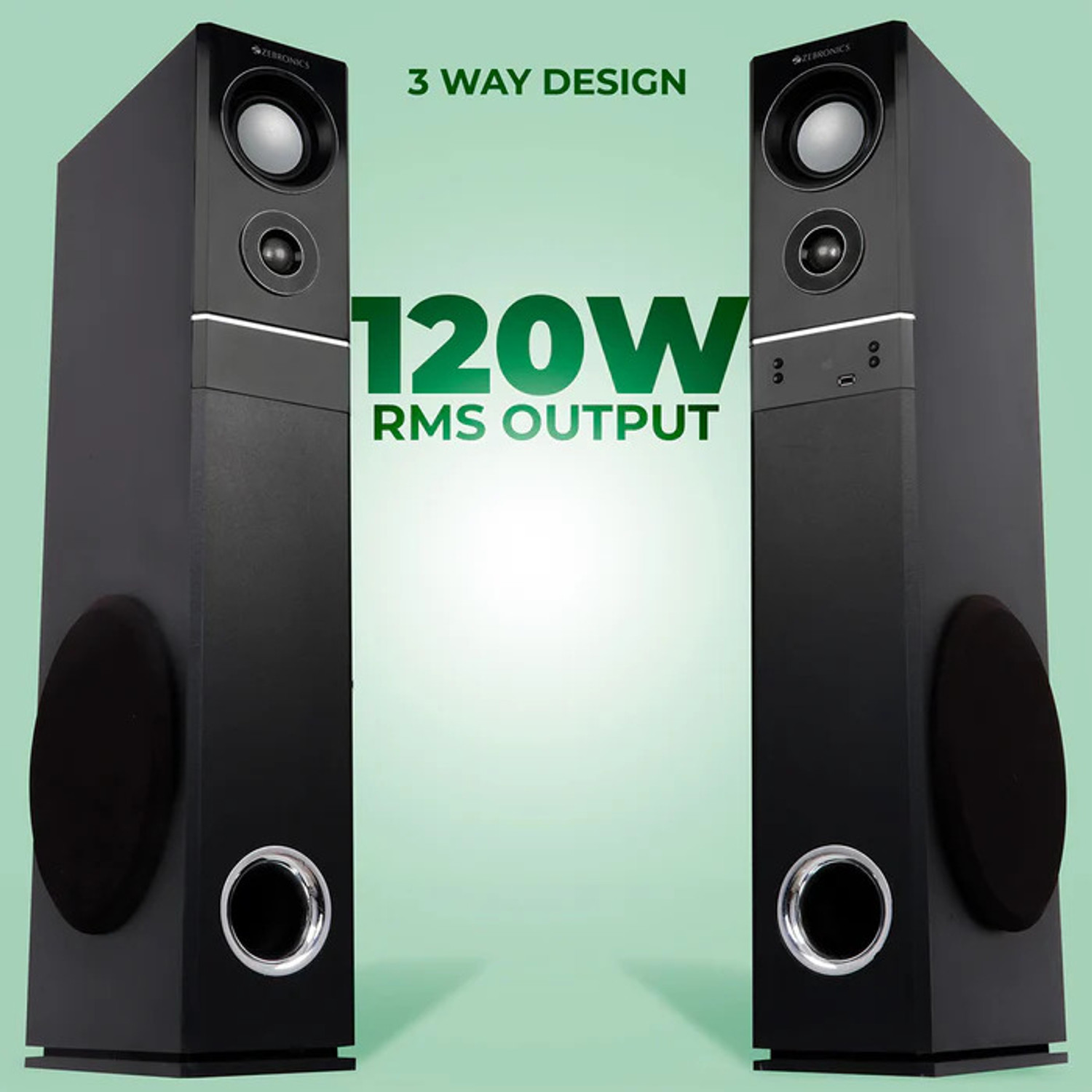 Image of ZEB -BT9500RUCF 100 Watt Wireless Bluetooth Tower Speaker (Black) Speaker Mount