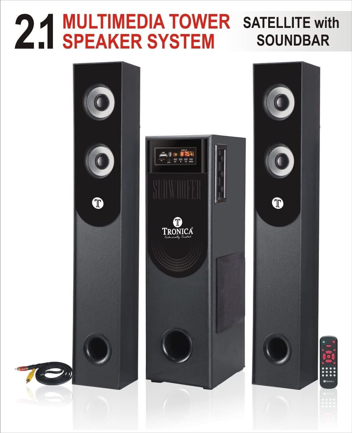 Image of TRONICA 1501 55 W Bluetooth Home Audio Speaker (Black, 2.1 Channel)