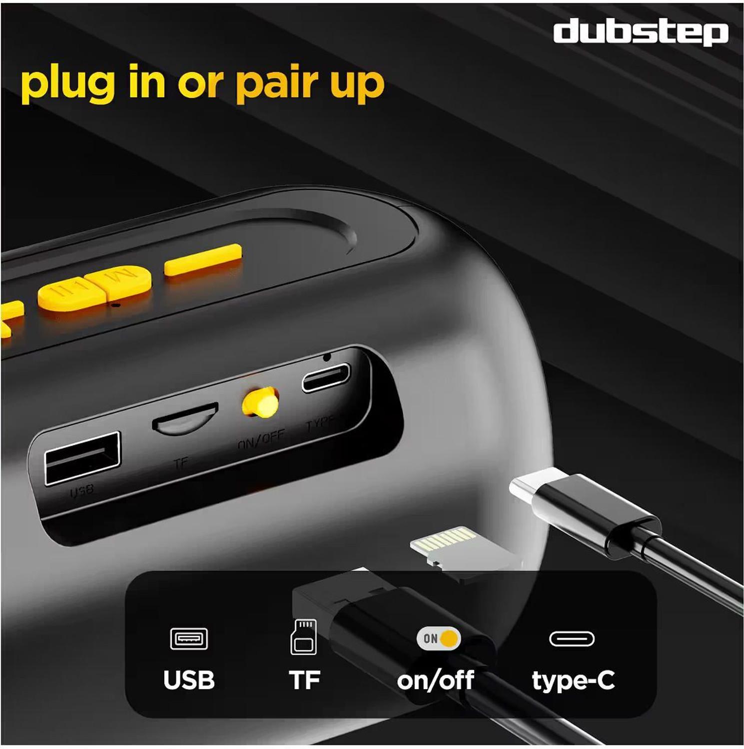 Image of Dubstep POP 1400 (14W 6hr Playtime )52mm drivers 14 W Bluetooth Home Audio Speaker (Black, 2.0 Channel)