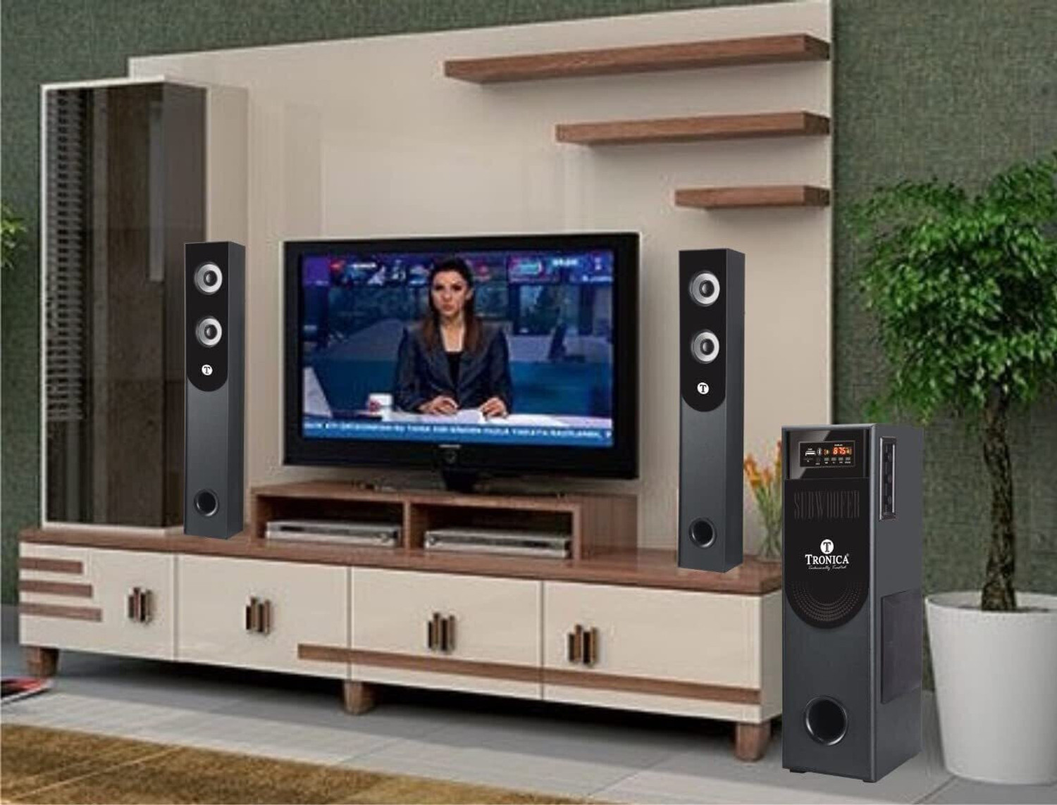Image of TRONICA 1501 55 W Bluetooth Home Audio Speaker (Black, 2.1 Channel)