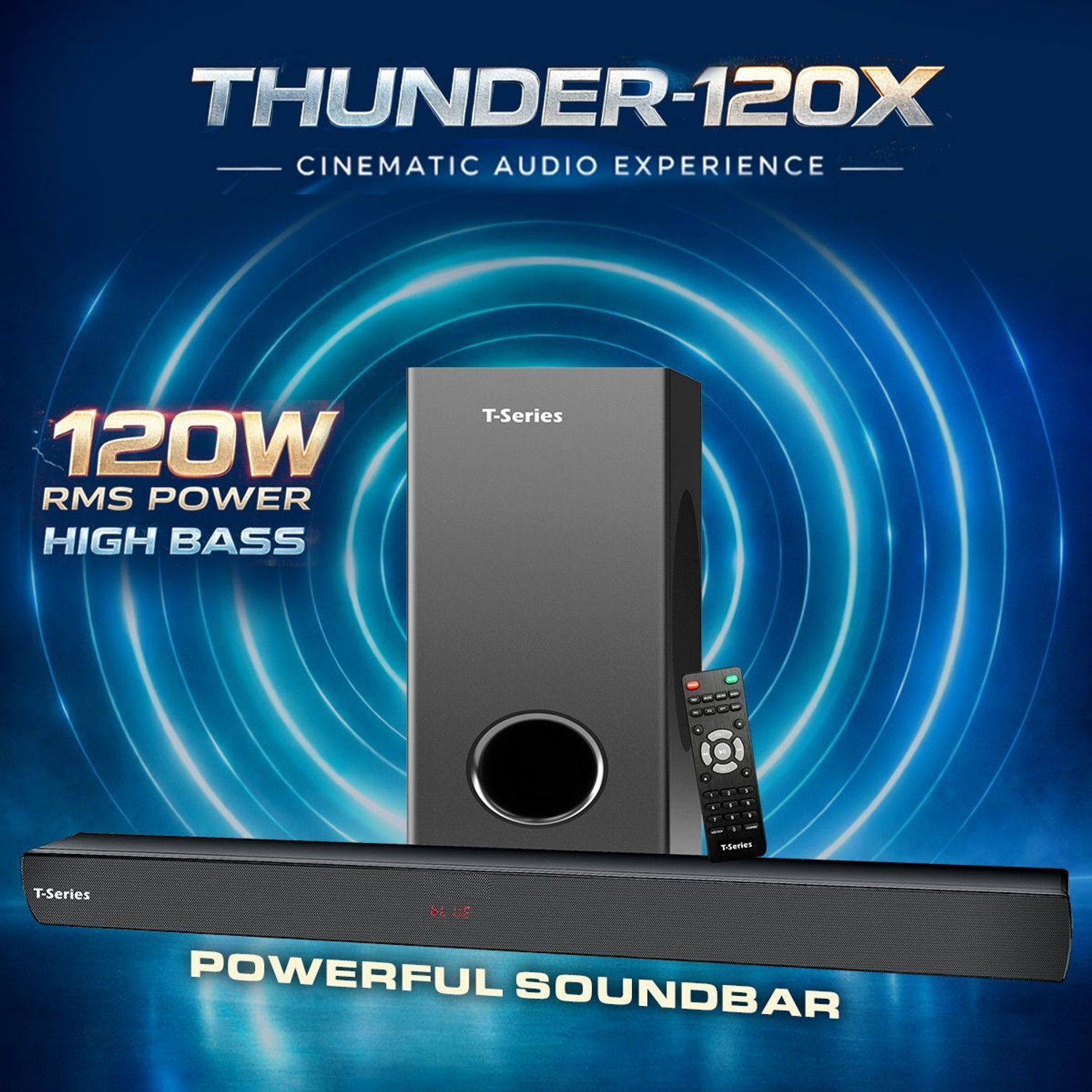 Image of T-Series M-4456BT 4.1 Channel Bluetooth Multimedia Speaker System (Black) 40 W Bluetooth Home Theatre (Black, 4.1 Channel)