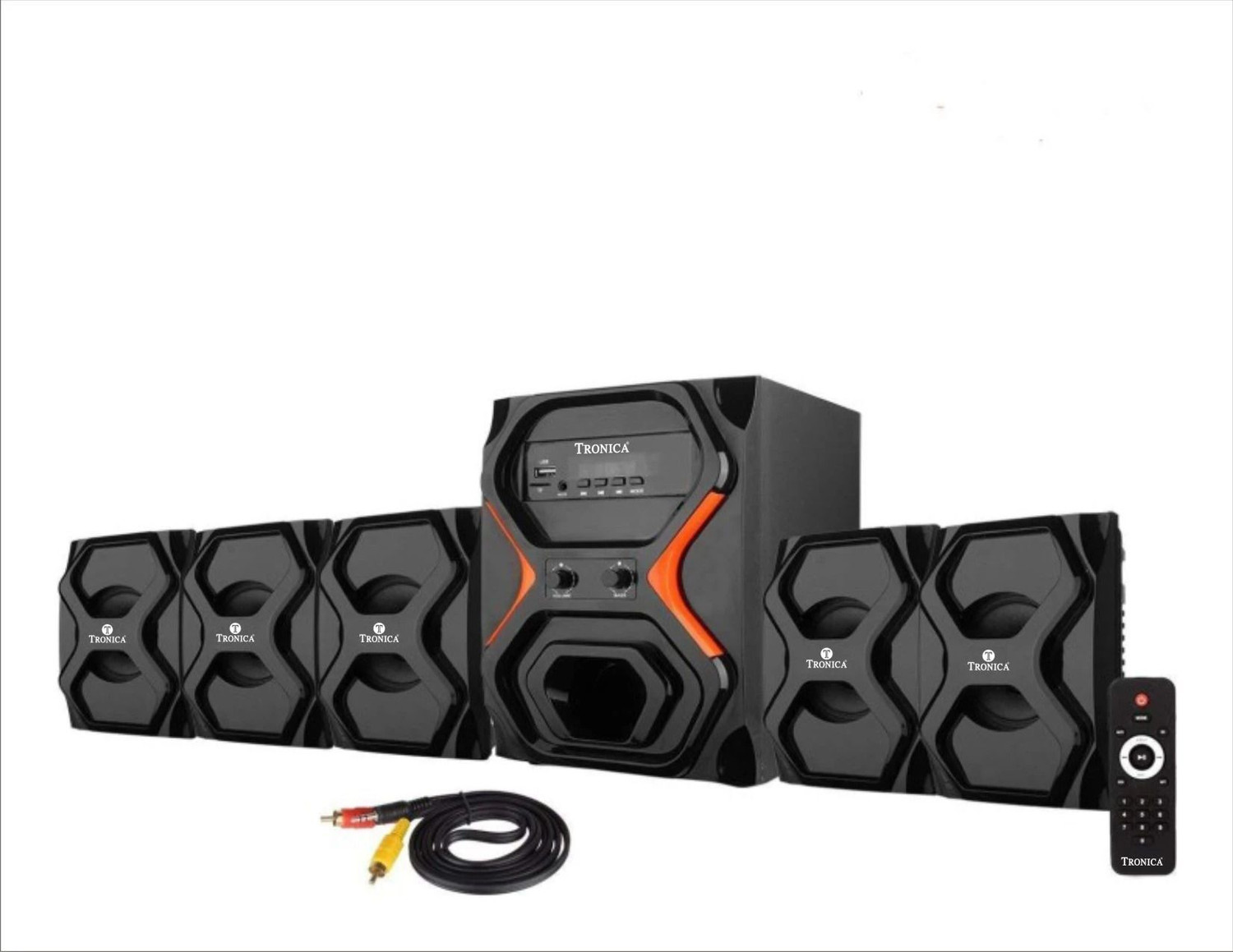 Image of T-Series M-4456BT 4.1 Channel Bluetooth Multimedia Speaker System (Black) 40 W Bluetooth Home Theatre (Black, 4.1 Channel)
