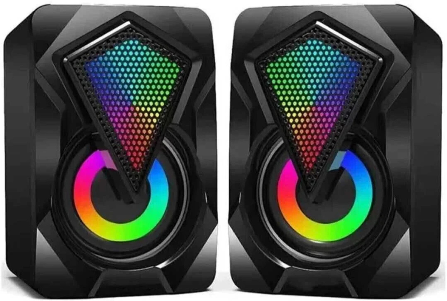 Image of Frontech 2.0 Multimedia Speakers with USB Power, AUX Connectivity & Volume Control 3 W Laptop /Desktop Speaker (Blue, 2.0 Channel)