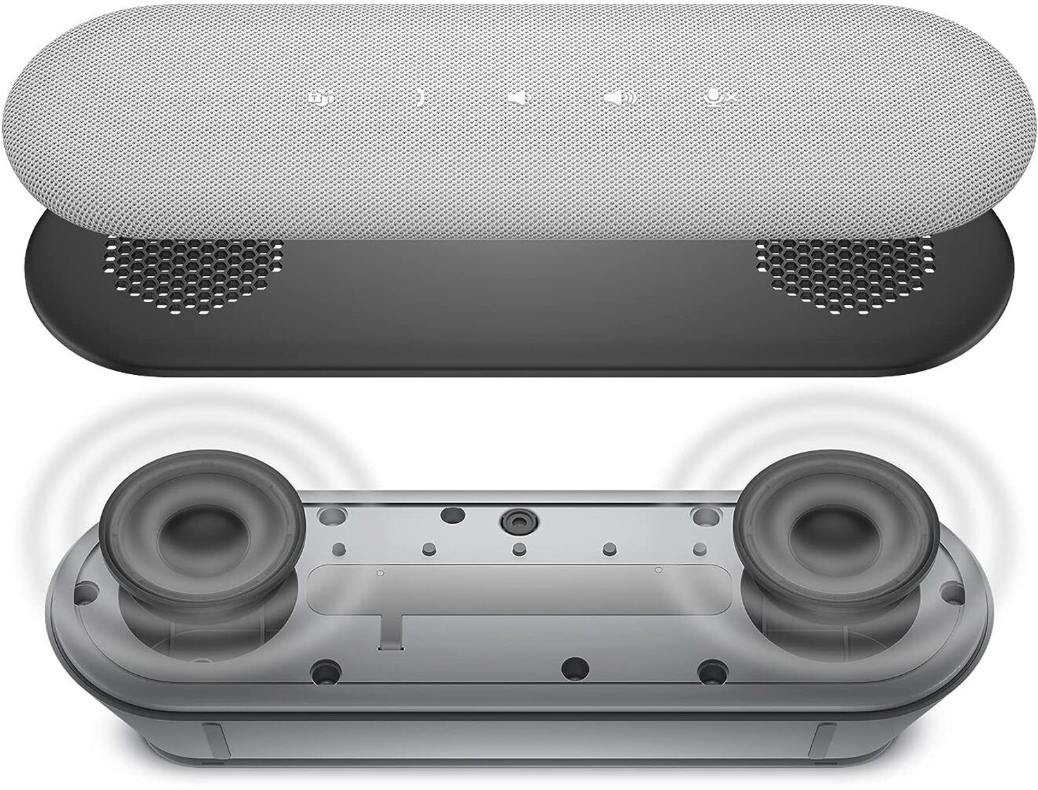 Image of DELL Speakerphone-SP3022 with AI Noise Cancellation wired Laptop /Desktop Speaker (Silver, Stereo Channel)