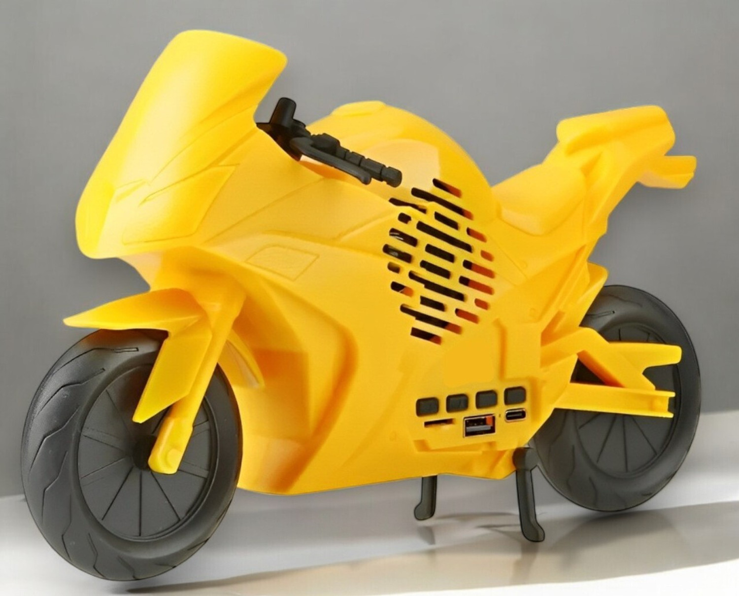 Image of Rocketek Bumblebee Helmet Lighting Eye Stereo FM Radio Mp3 TF Card Supported Subwoofer Wireless Bluetooth 5 W Bluetooth Speaker (Yellow, Stereo Channel)