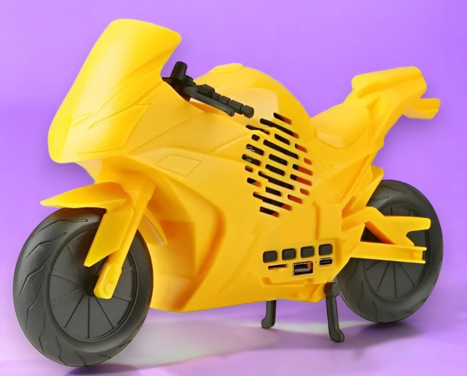 Image of Rocketek Bumblebee Helmet Lighting Eye Stereo FM Radio Mp3 TF Card Supported Subwoofer Wireless Bluetooth 5 W Bluetooth Speaker (Yellow, Stereo Channel)