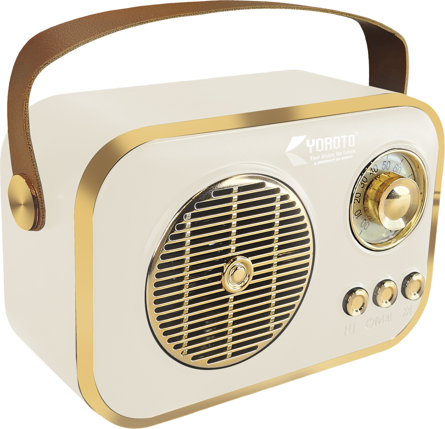 Image of YOROTO Retro Bluetooth Speaker Vintage Design 12 W Bluetooth Speaker (White, Cream, Stereo Channel)