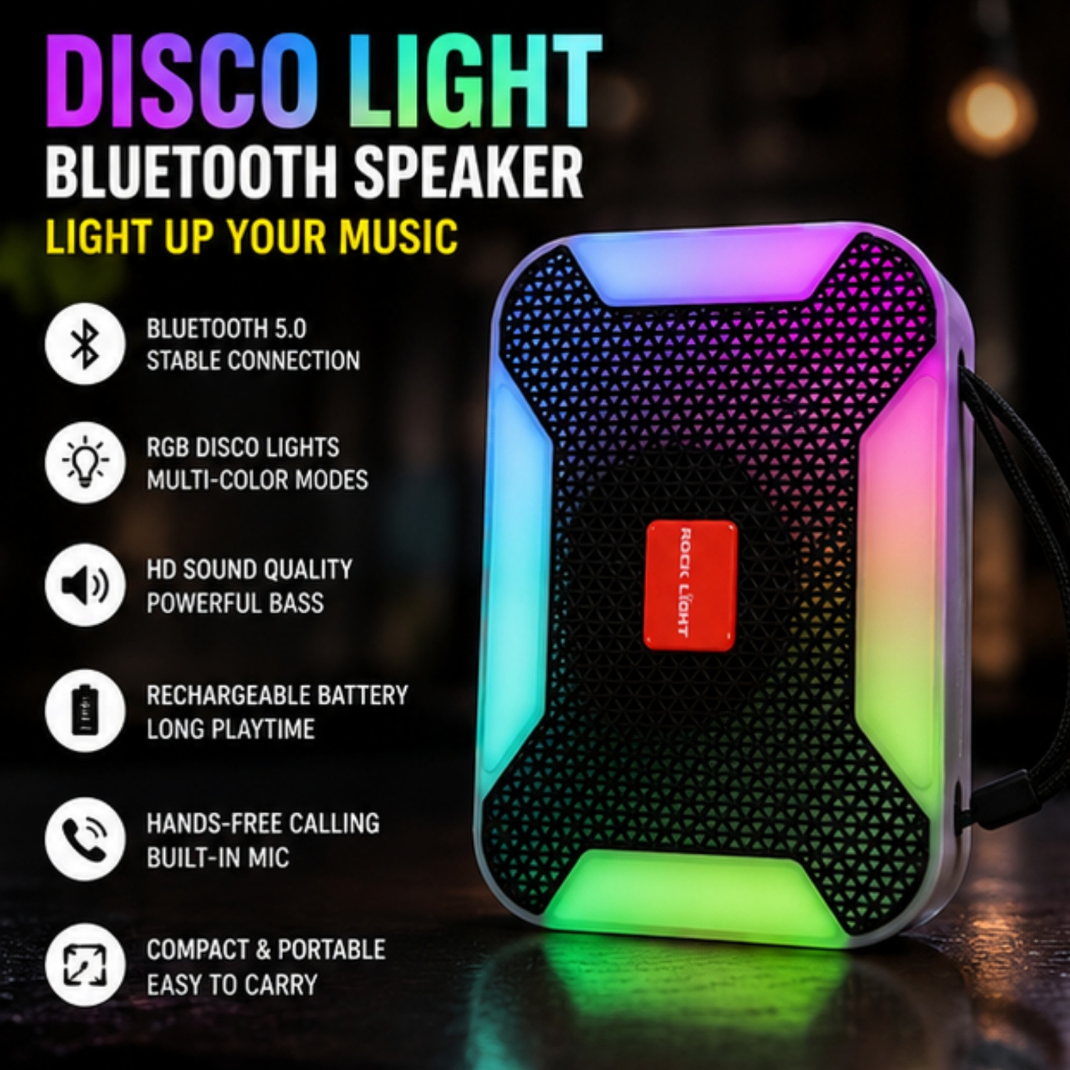 Image of YOROTO Stylish Wireless Speaker with Powerful Bass, Crystal Clear Audio 16 W Bluetooth Speaker (Black, 2.0 Channel)